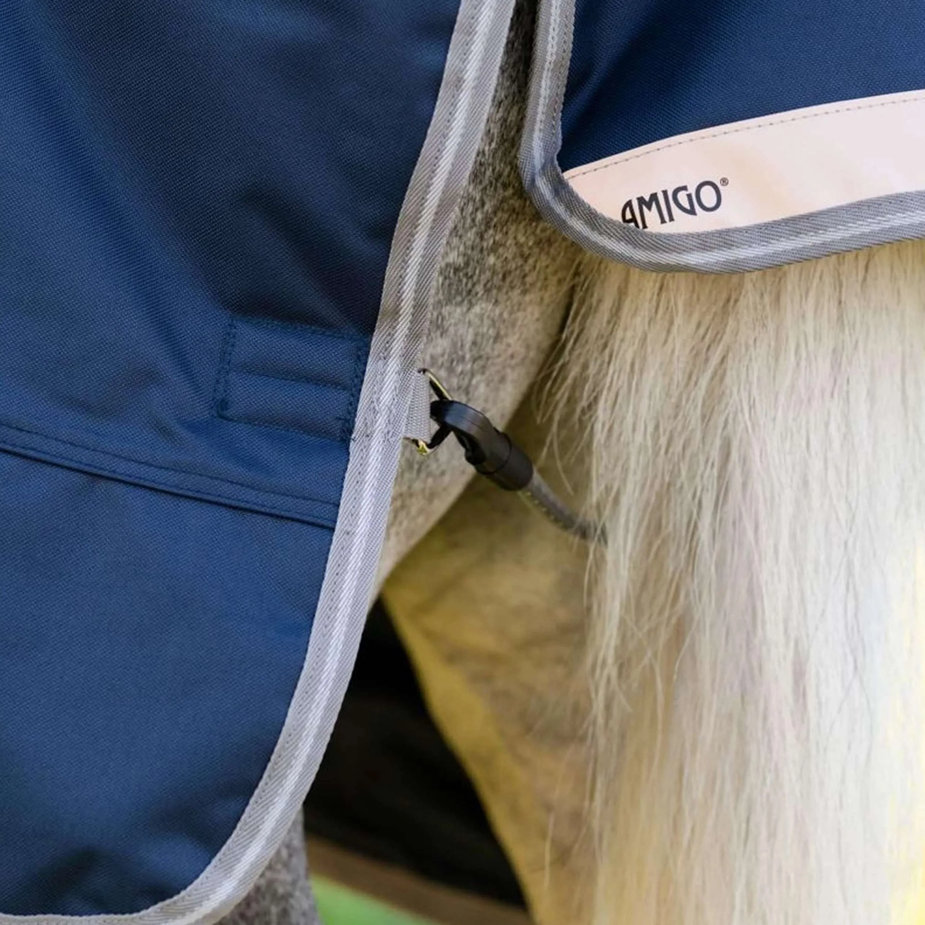 Amigo Turnout 1200D Plus Pony 50g Marineblau/Titangrau/Silber - Image 8