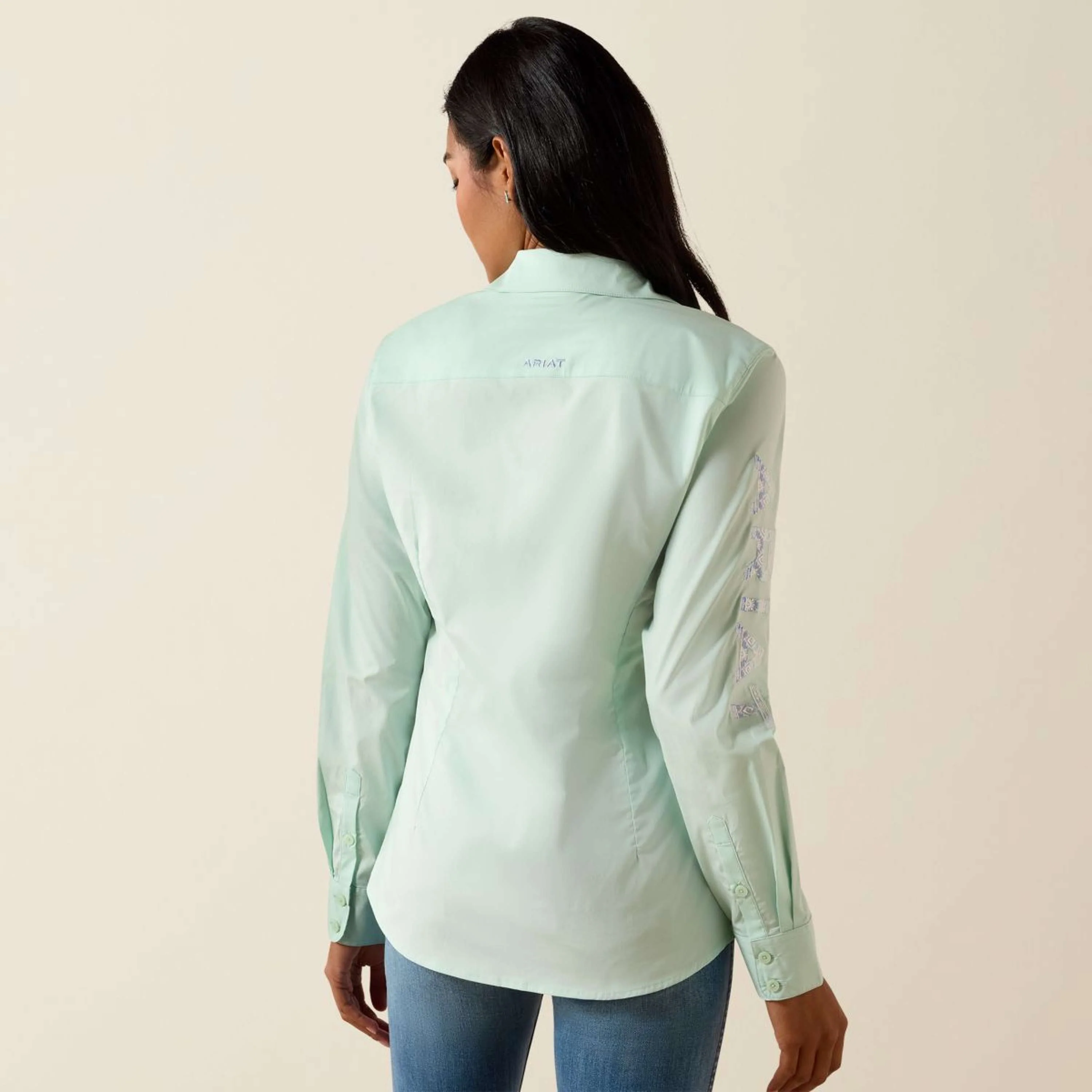 Ariat Shirt Team Kirby Lange Ärmel Dusty Aqua - Image 3