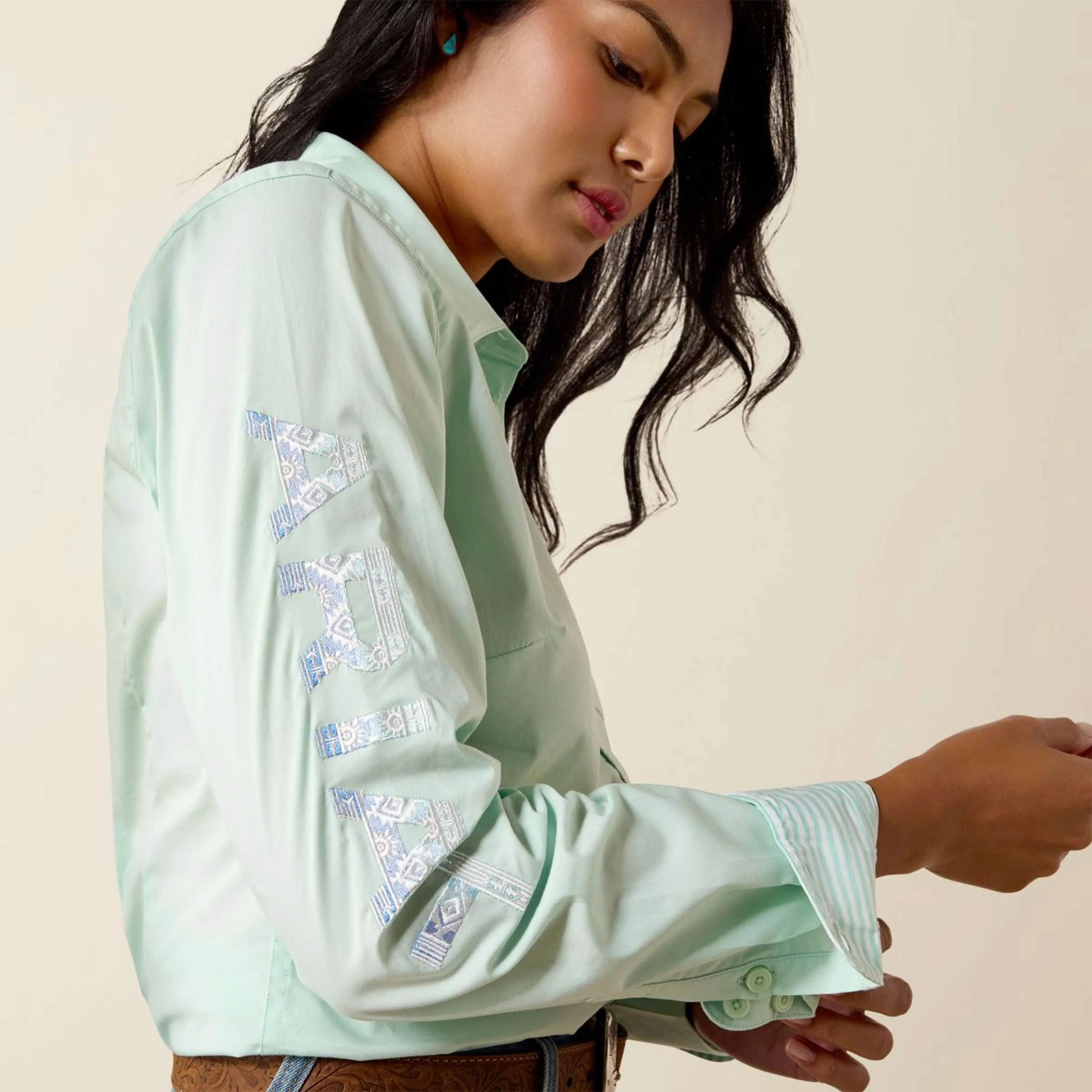 Ariat Shirt Team Kirby Lange Ärmel Dusty Aqua - Image 4