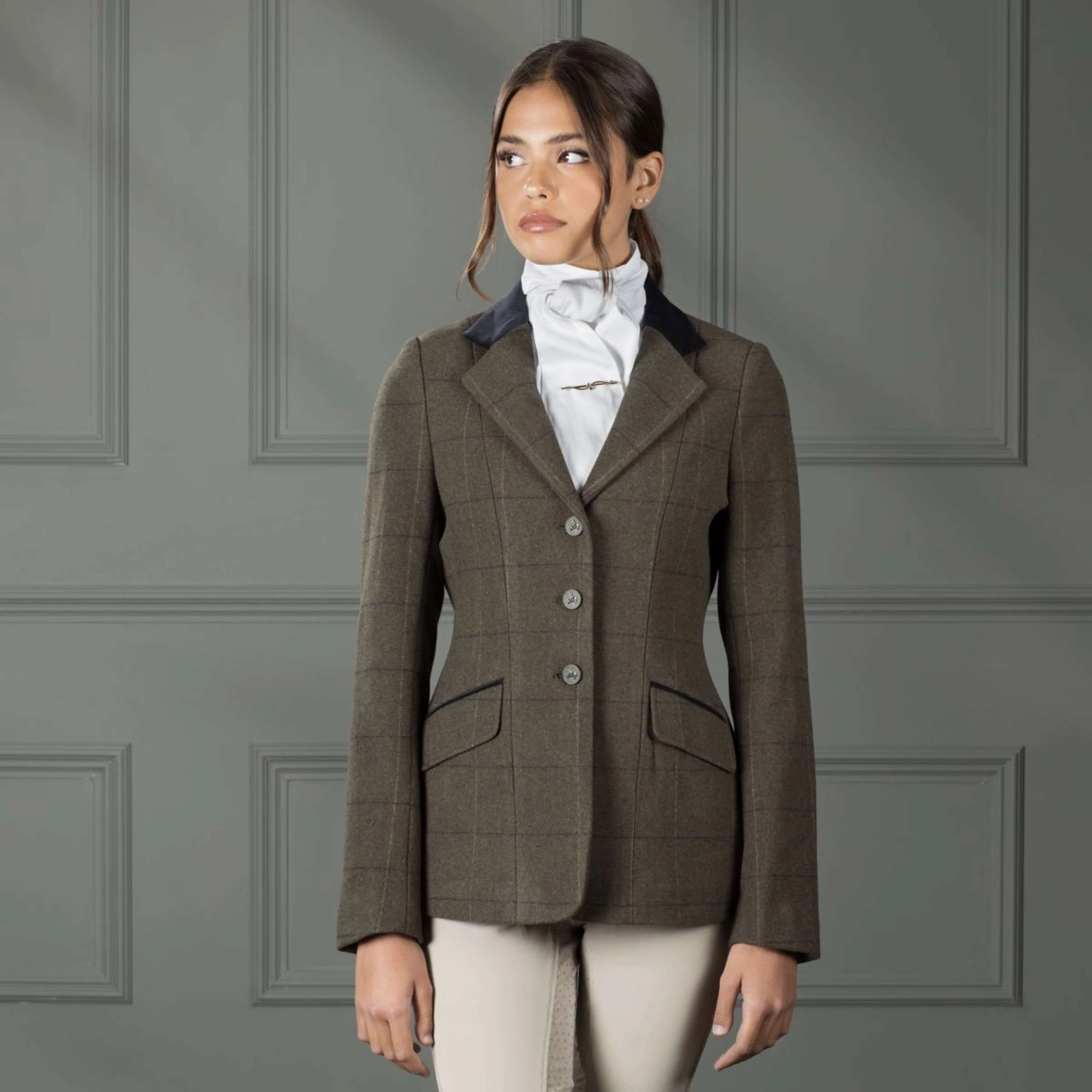 Aubrion by Shires Turnierjacket Saratoga Grün Check - Image 2
