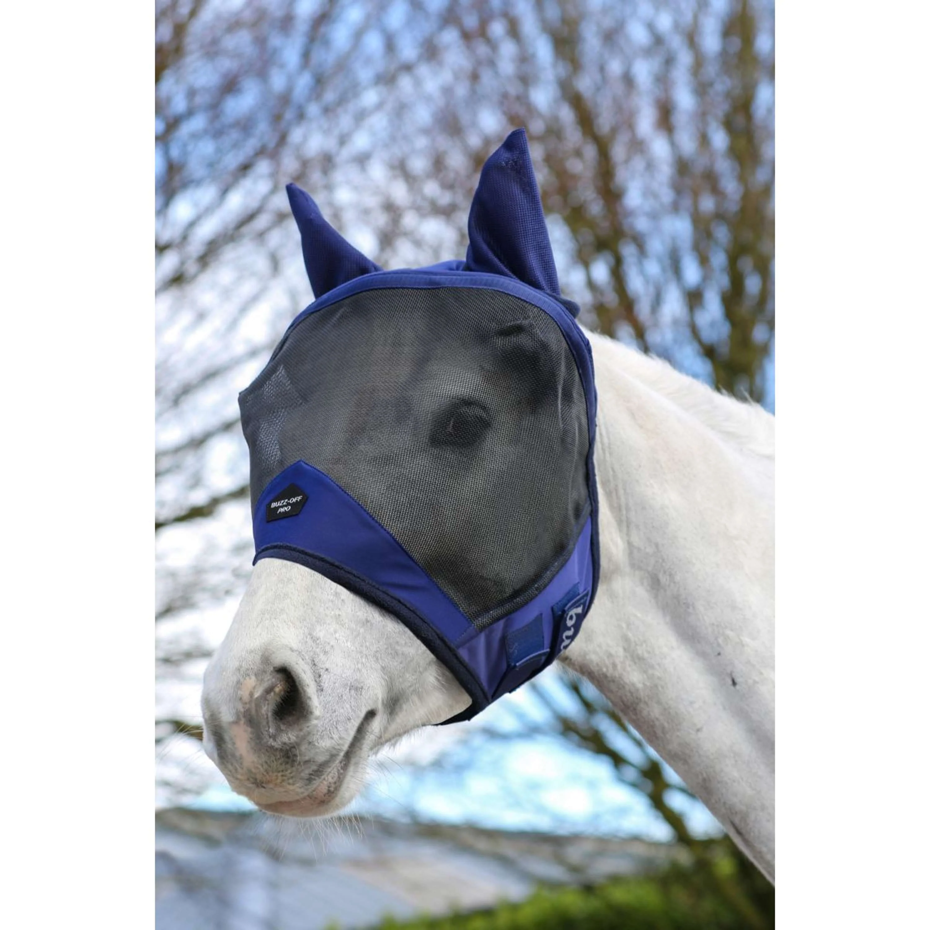 Bucas Fly Mask Buzz-Off Pro Navy - Image 2