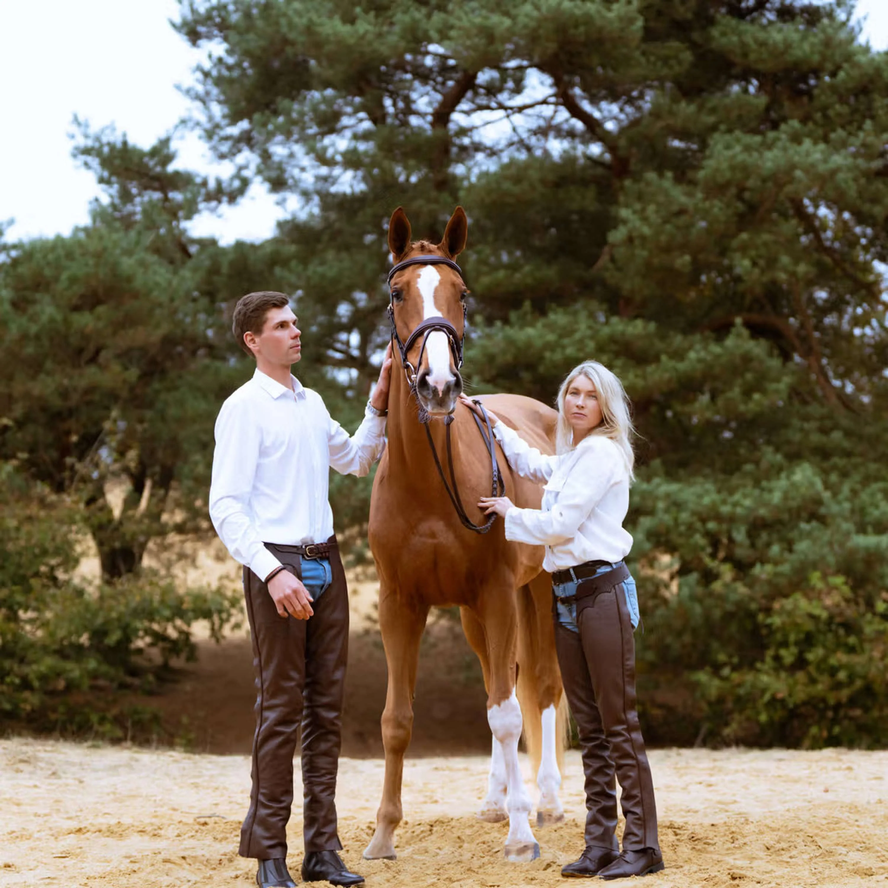 Dyon Lange Chaps aus Leder Standard Braun - Image 13