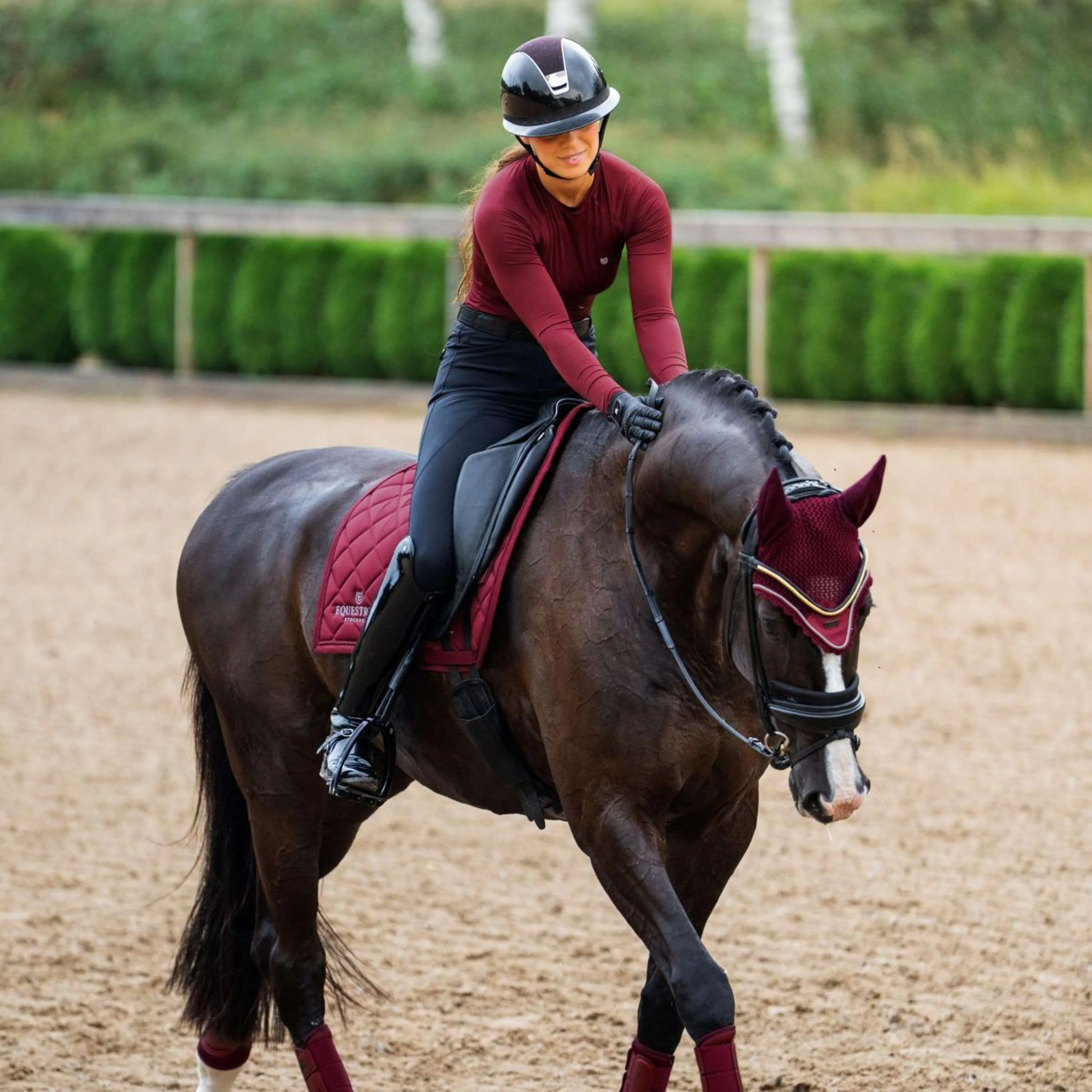 Equestrian Stockholm Schabracke Line Dressur Bordeaux - Image 8