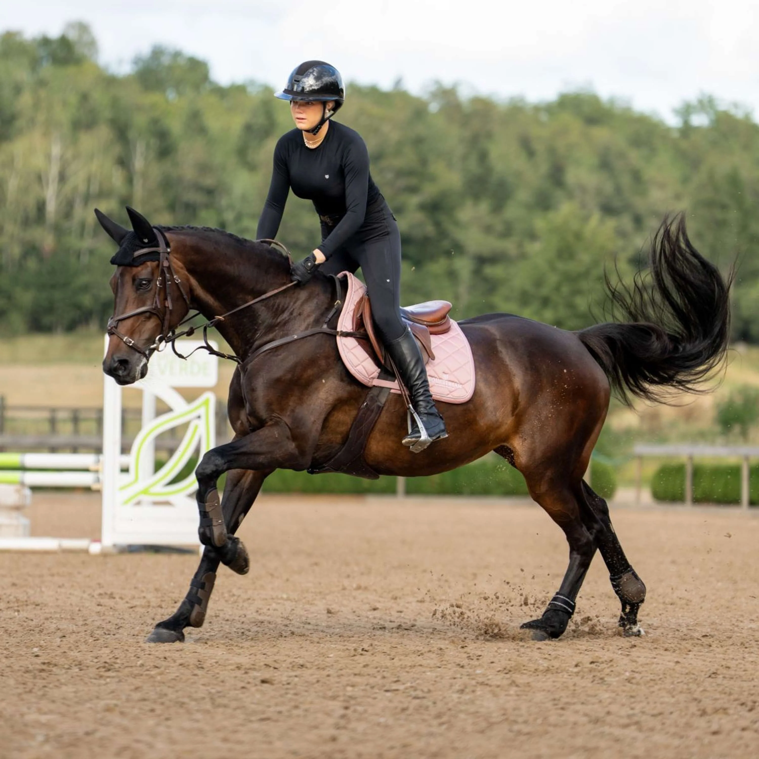 Equestrian Stockholm Schabracke Line Springen Rosa - Image 9