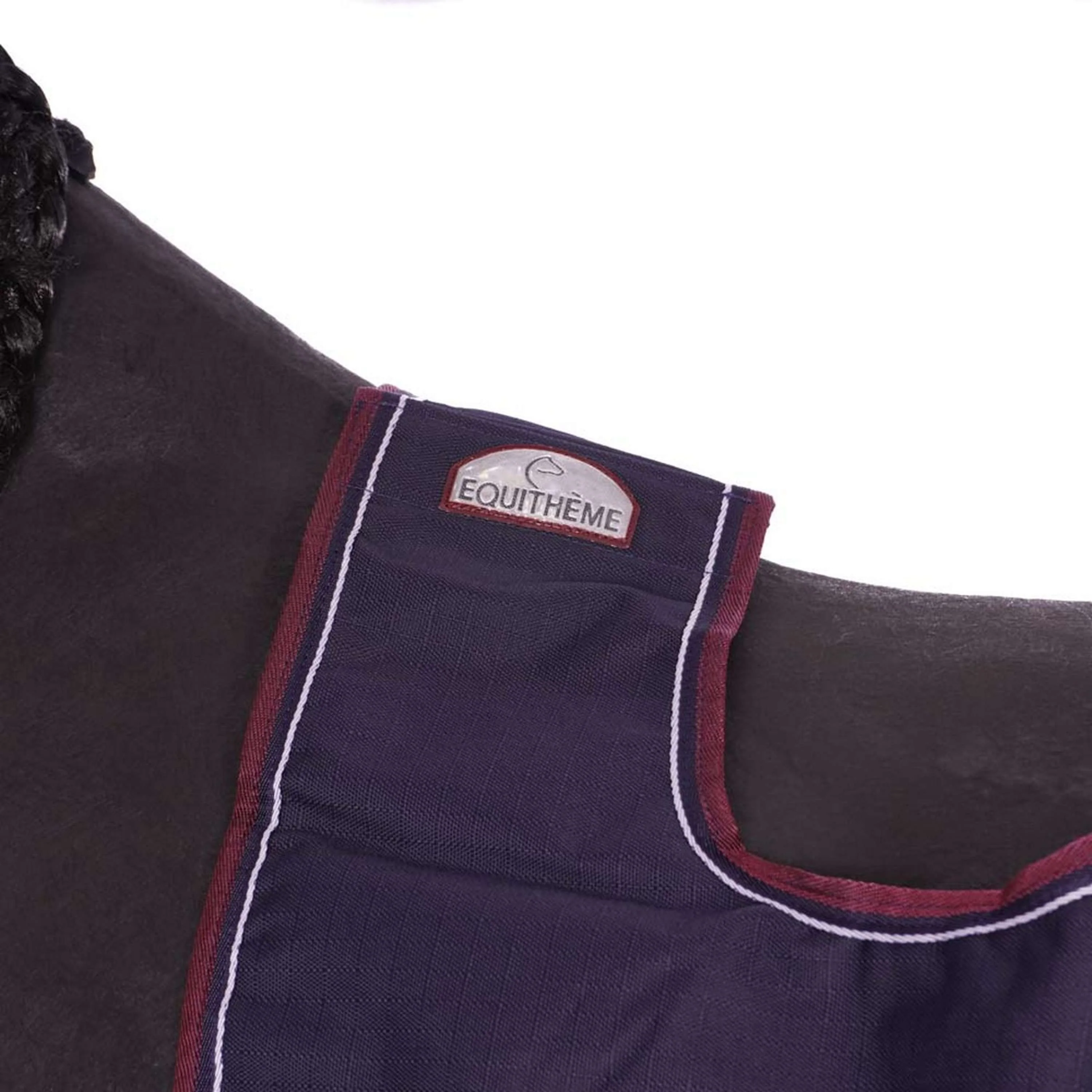 EQUITHÈME Ausreitdecke Tyrex 1200D Polar Fleece Navy/Burgundy - Image 2