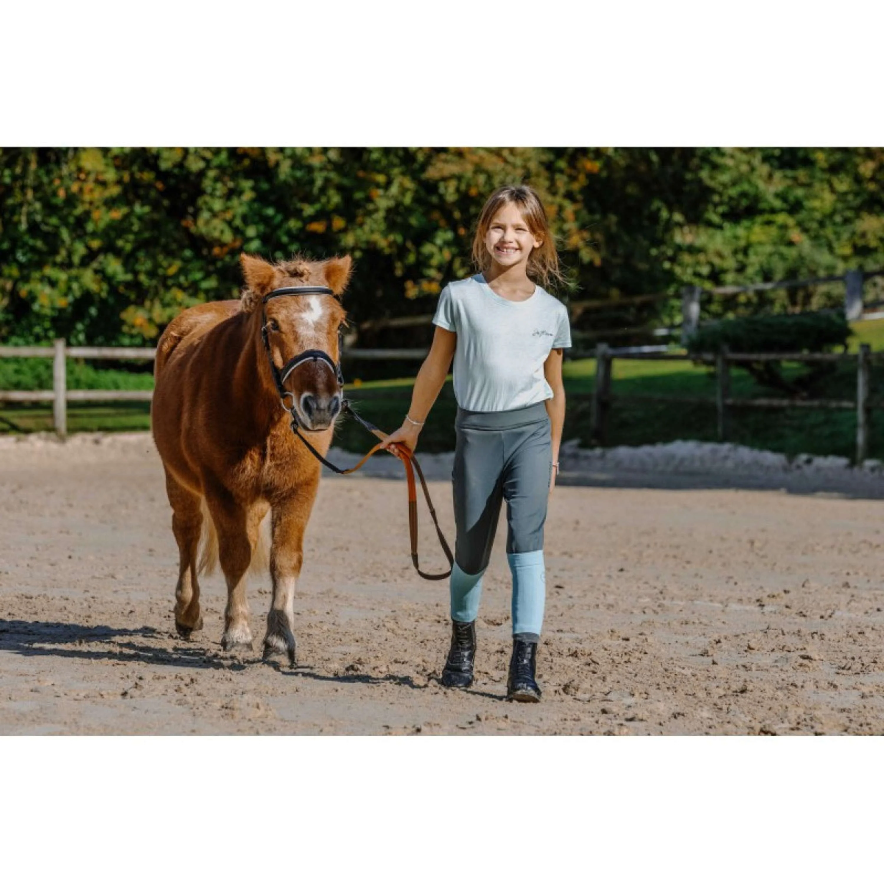 EQUITHÈME Reitleggings Birdy Kids Full Grip Khaki - Image 2