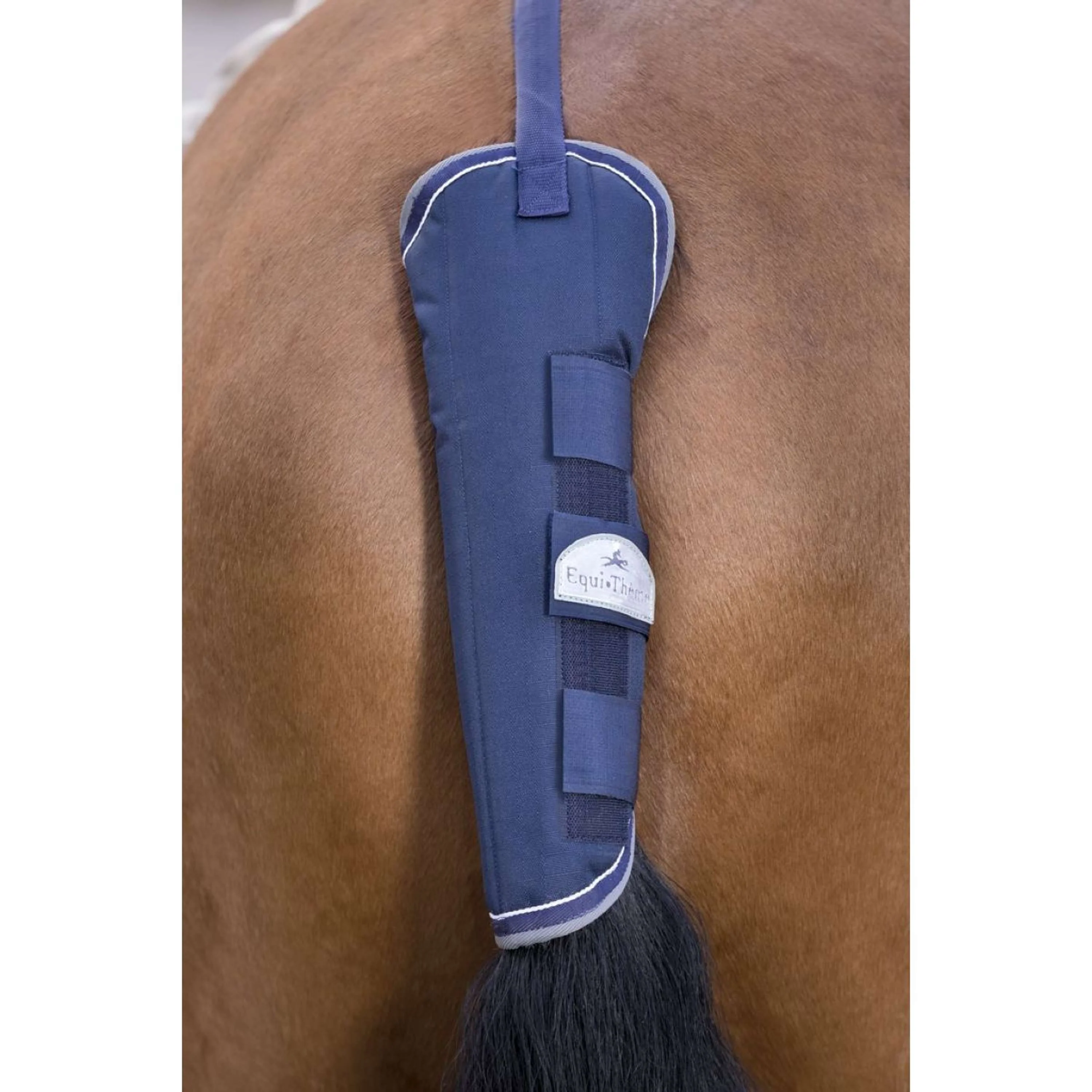 EQUITHÈME Schweifschoner Tyrex 600D Navy/Grau Dots - Image 2