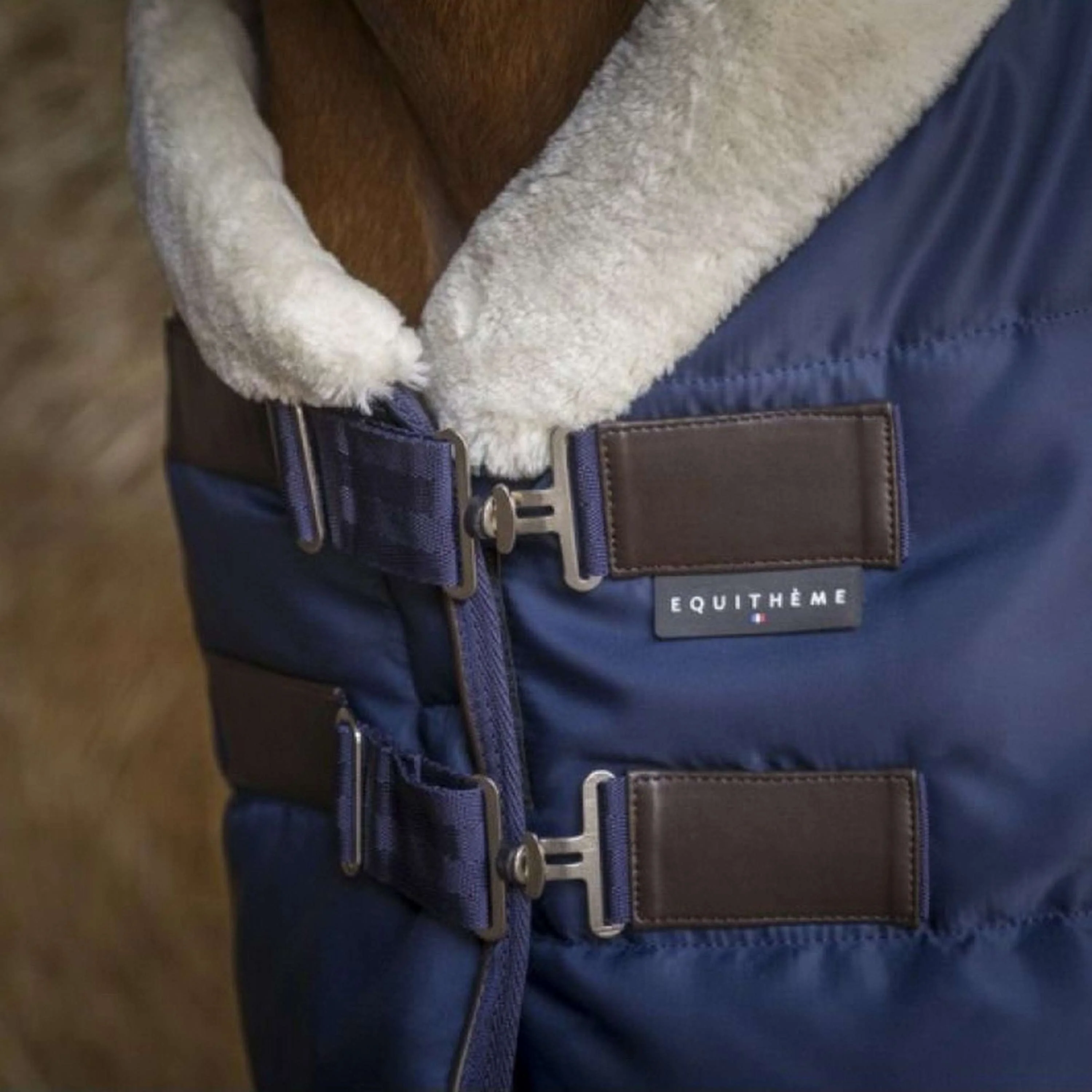 EQUITHÈME Stalldecke Teddy 200g Navy - Image 2