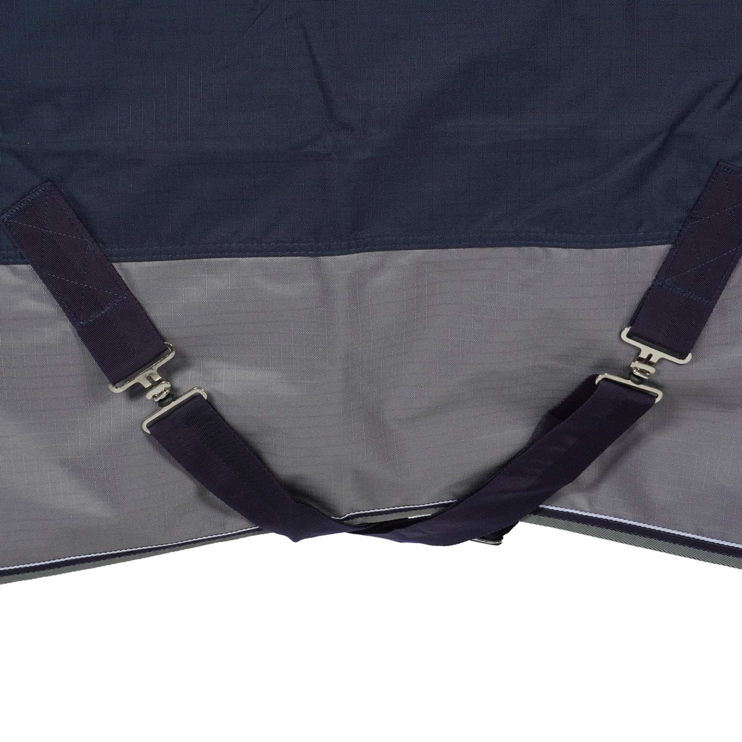 EQUITHÈME Turnout Rug Tyrex 600D 150g Navy/Grau Dots - Image 4