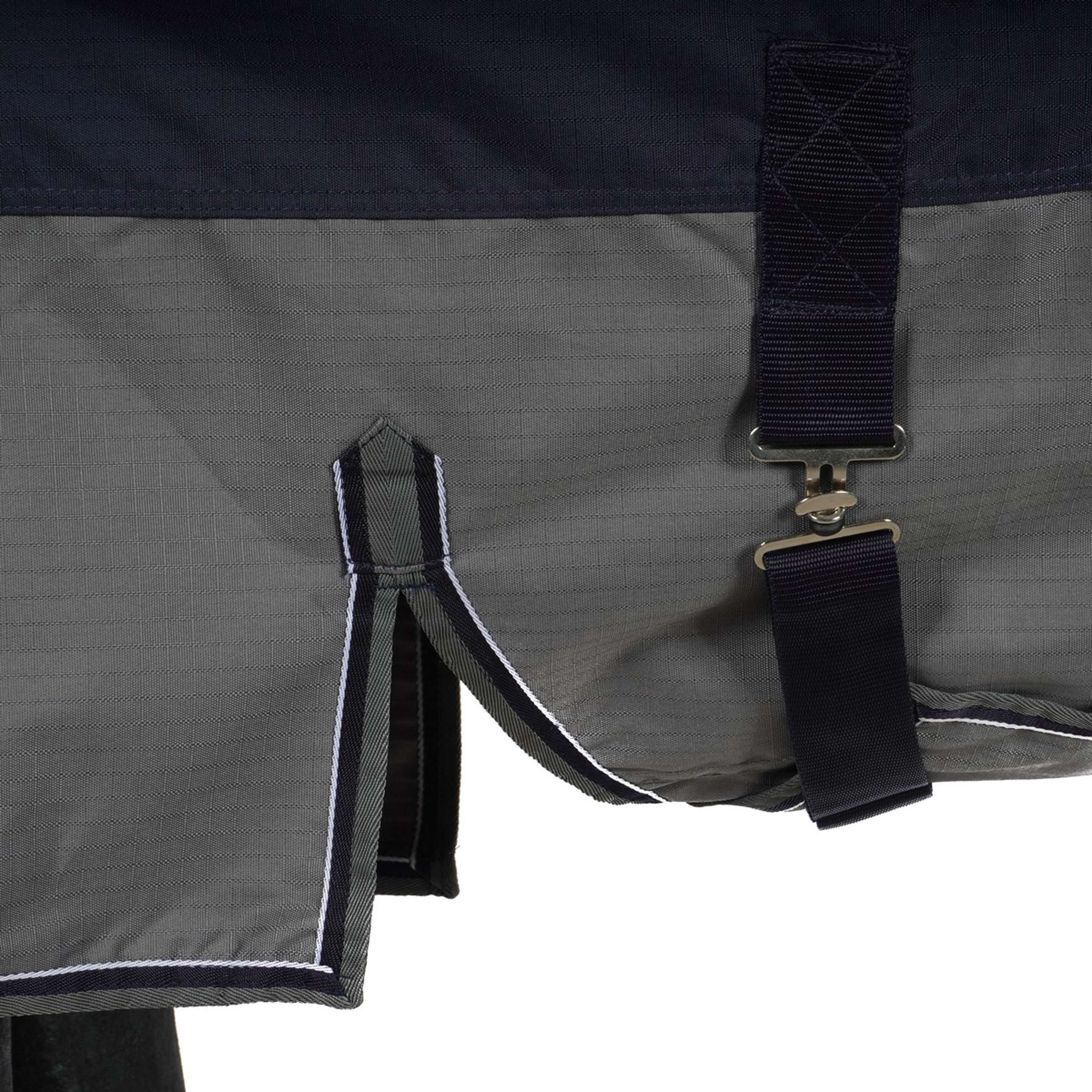 EQUITHÈME Tyrex mit Bauchlatz 600D 300g Navy/Grau Dots - Image 4