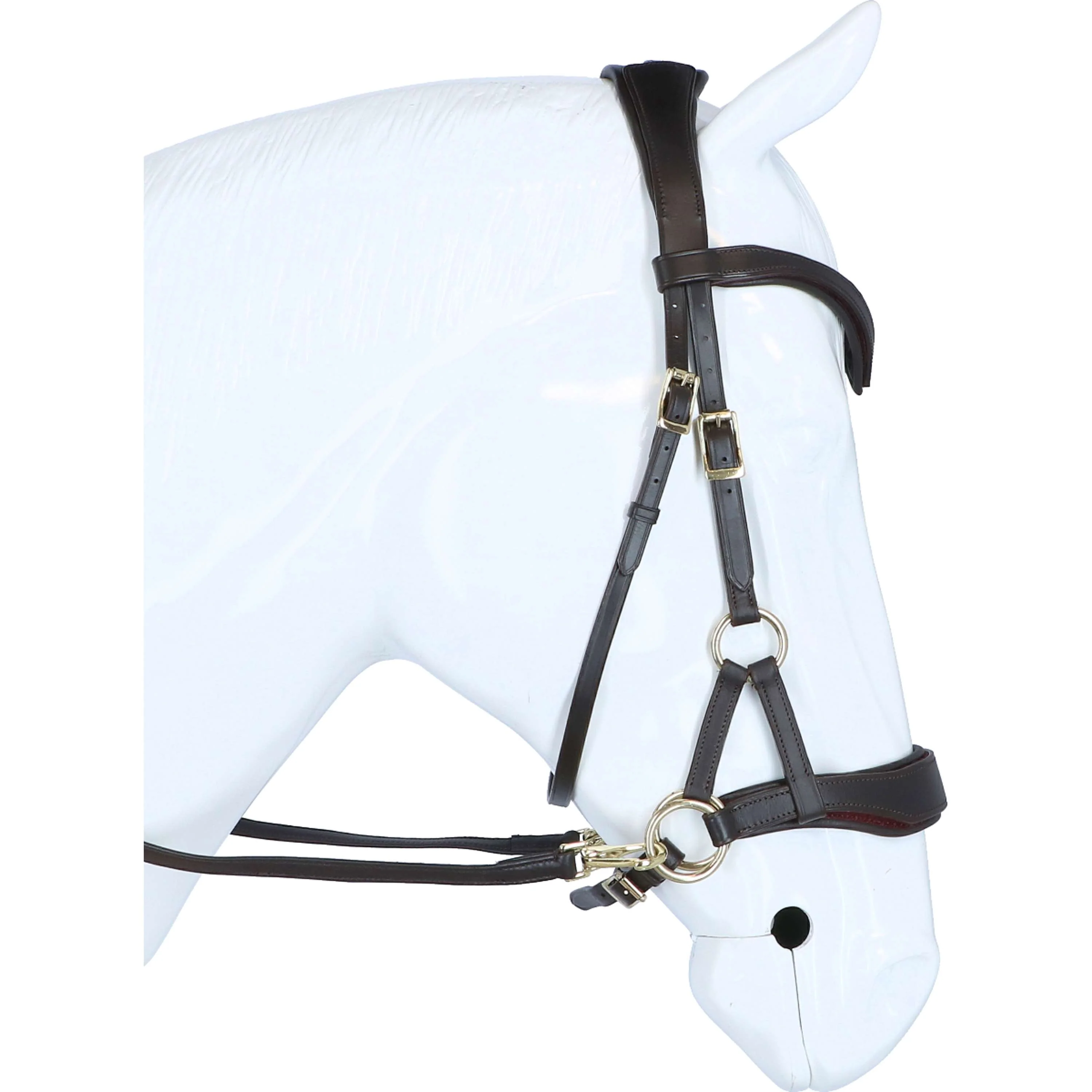 F.R.A. Gebisslose Trense Aruba Side Pull Softleder Zügel Braun - Image 10