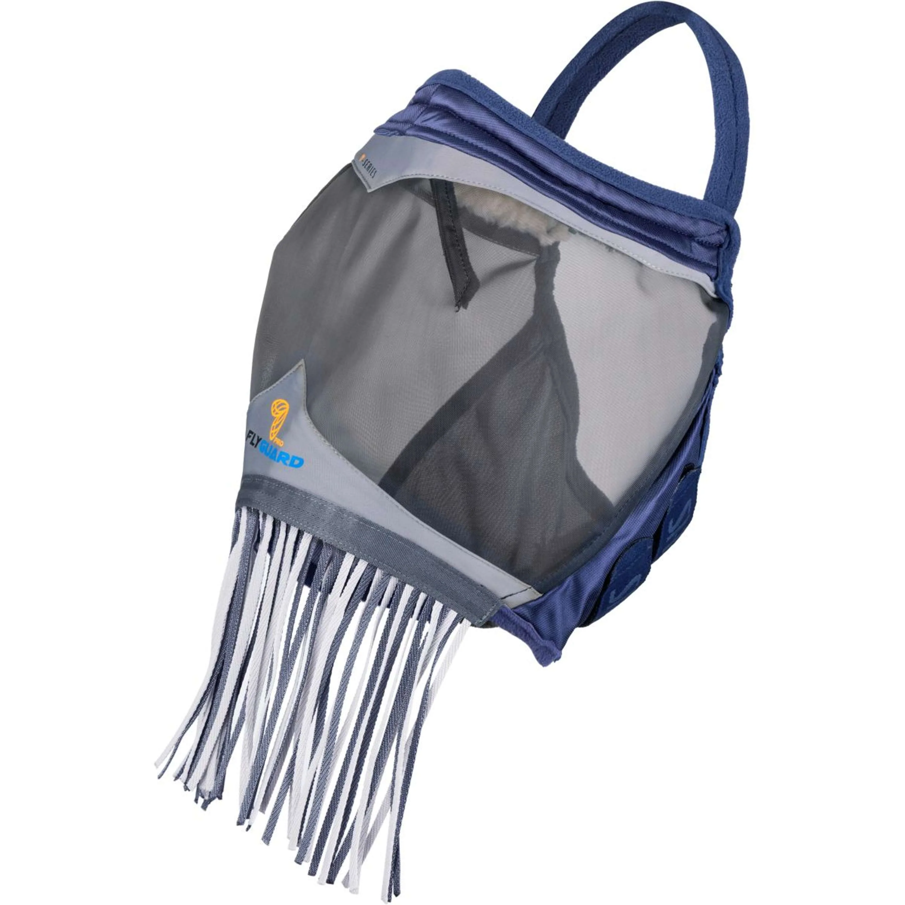 FlyGuard by Shires Fliegenmaske Pro Fine Mesh ohne Ohren mit Fransen Navy - Image 2