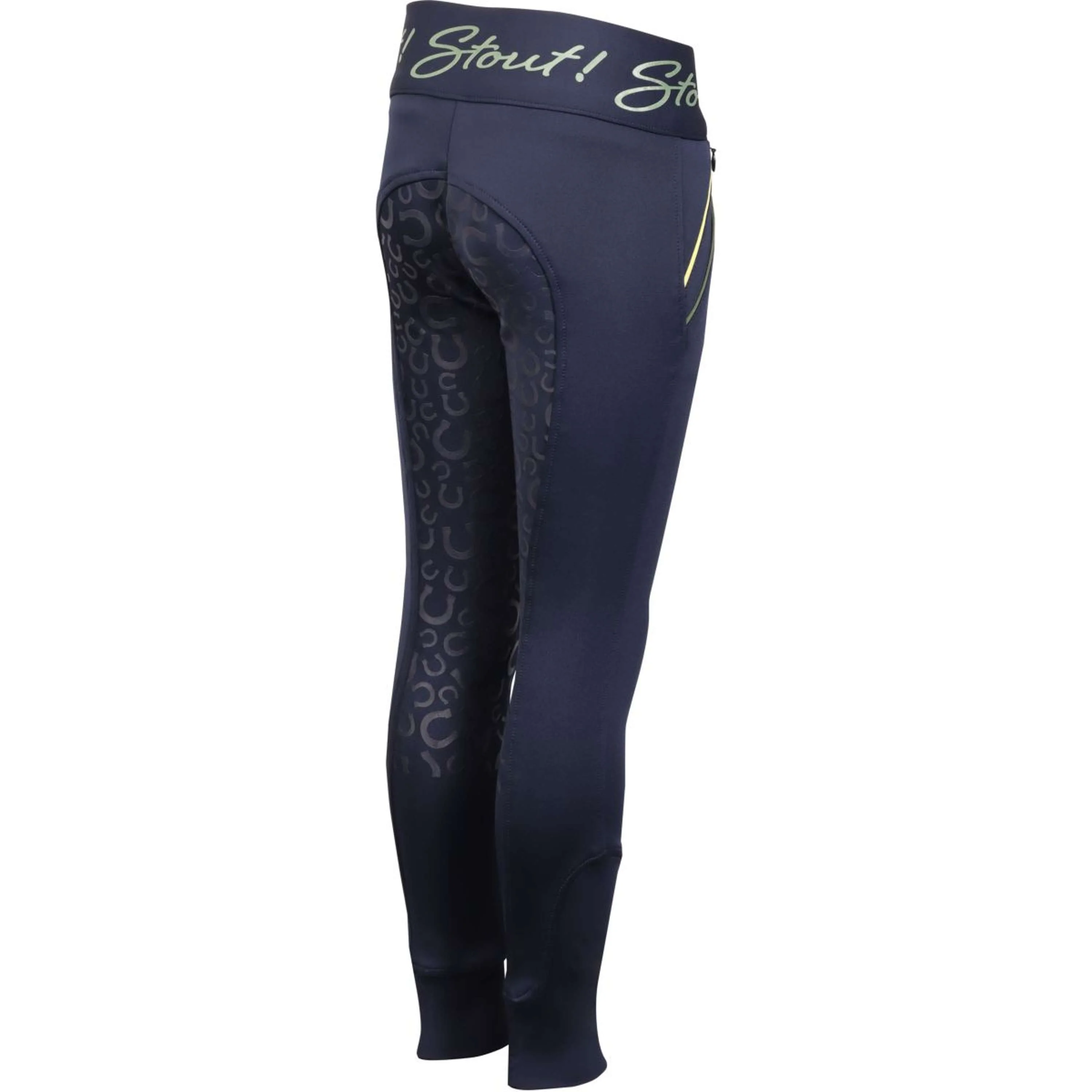 Harry's Horse Reitleggings Equitights STOUT! Lime Full Grip Navy - Image 2