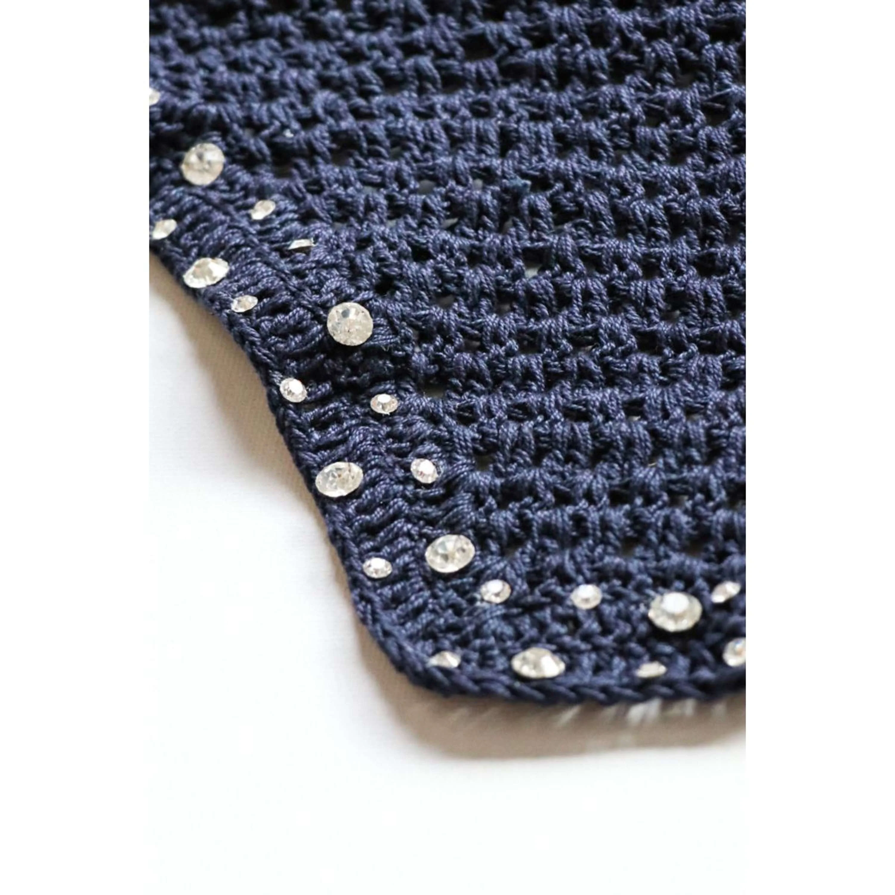 HB Fliegenhaube mit Trydac Swarovski Steinen Navy - Image 2
