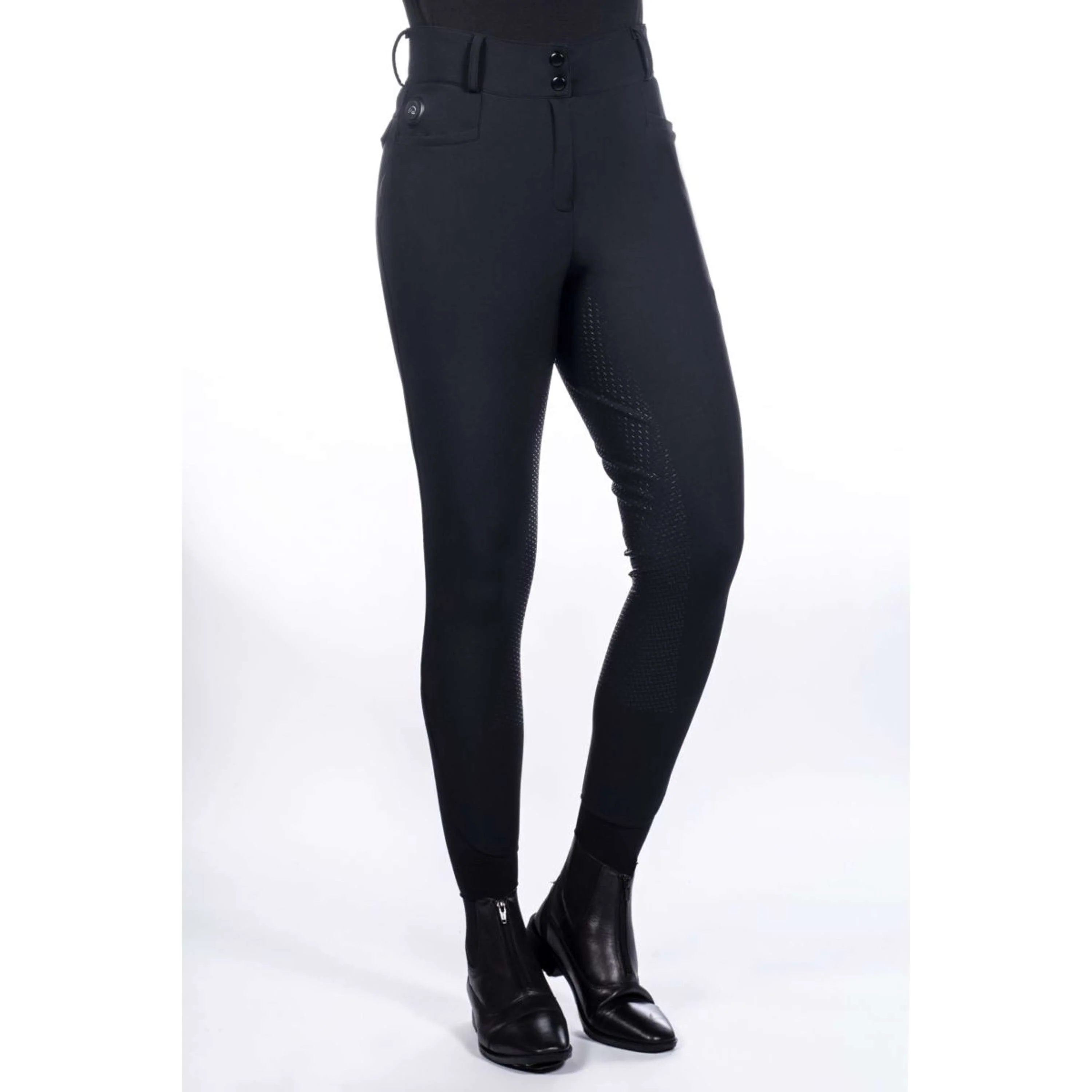 HKM Reithose Keep Warm Full Grip Schwarz - Image 2