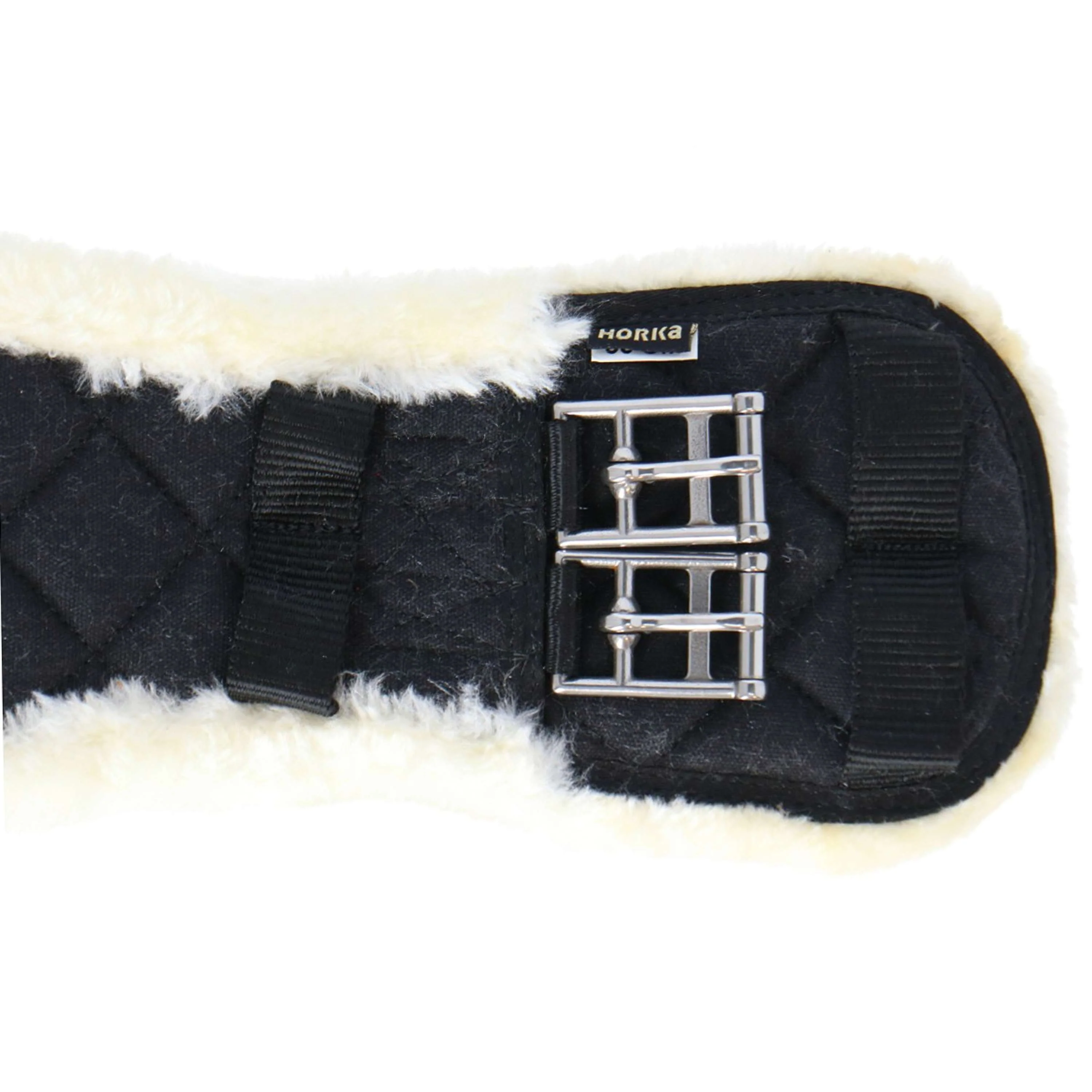 HORKA Sattelgurt Textilien mit Fell Schwarz - Image 5