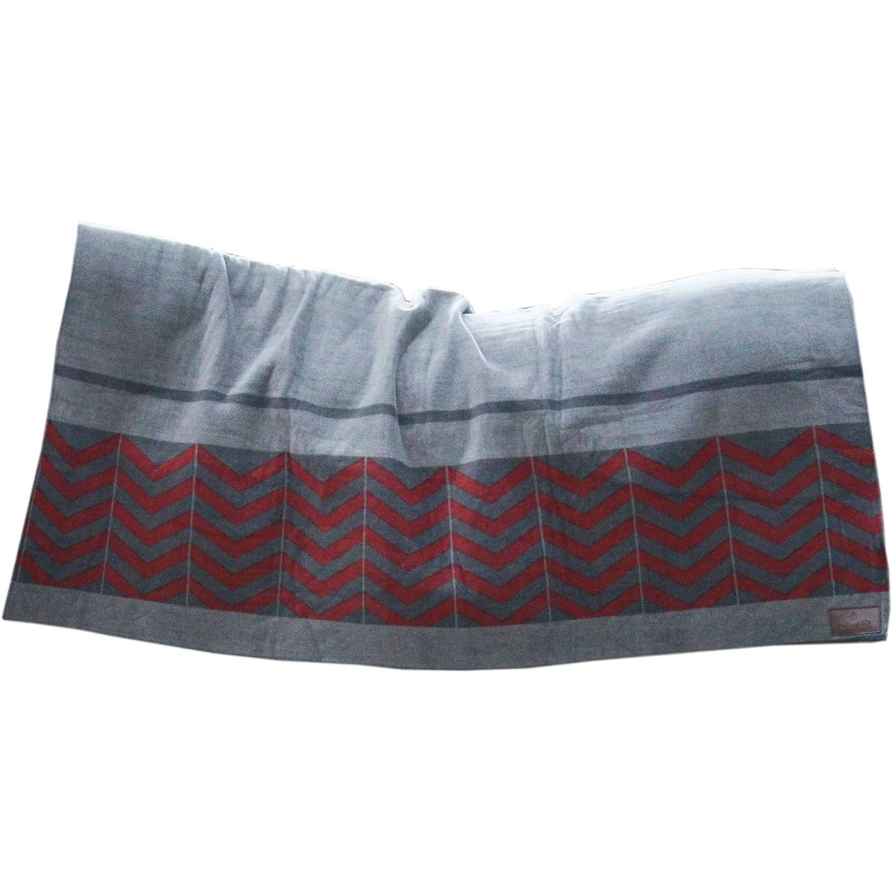 Kentucky Fleecedecke Heavy Square Fishbone Grau/Bordeaux - Image 4
