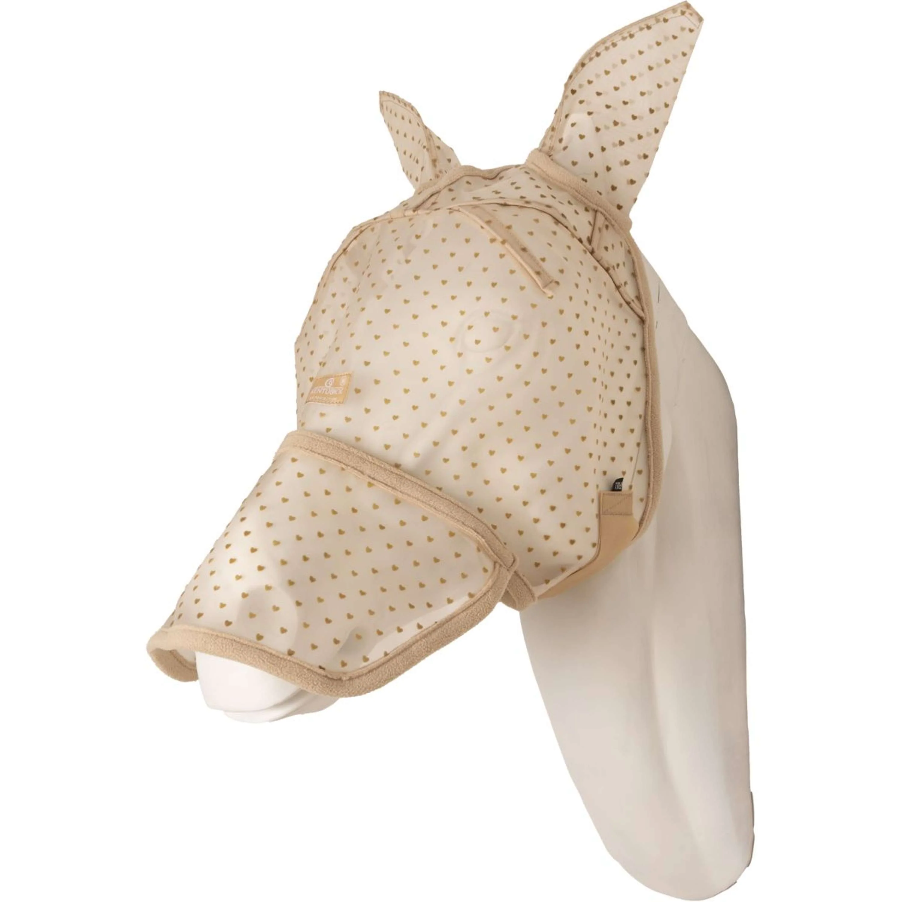 Kentucky Fliegenmaske Heart mit Ohren und Nase Beige