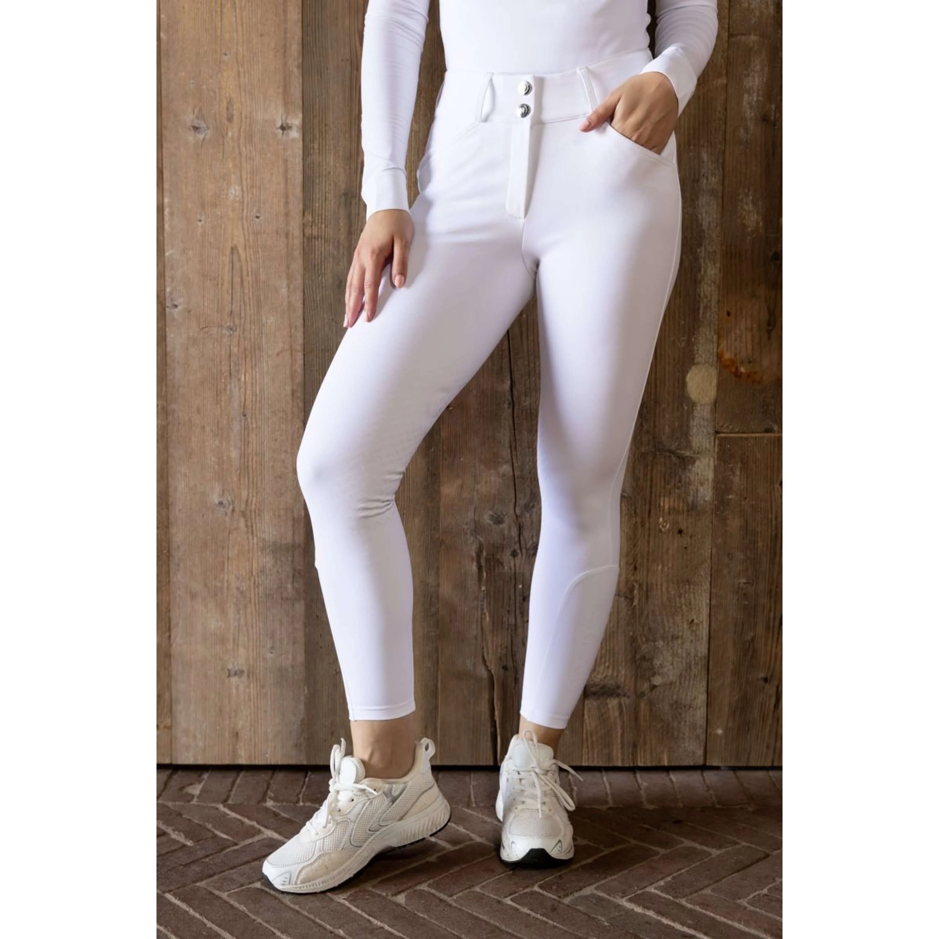 Kentucky Reithose Miami Knee Grip Damen Weiß - Image 2