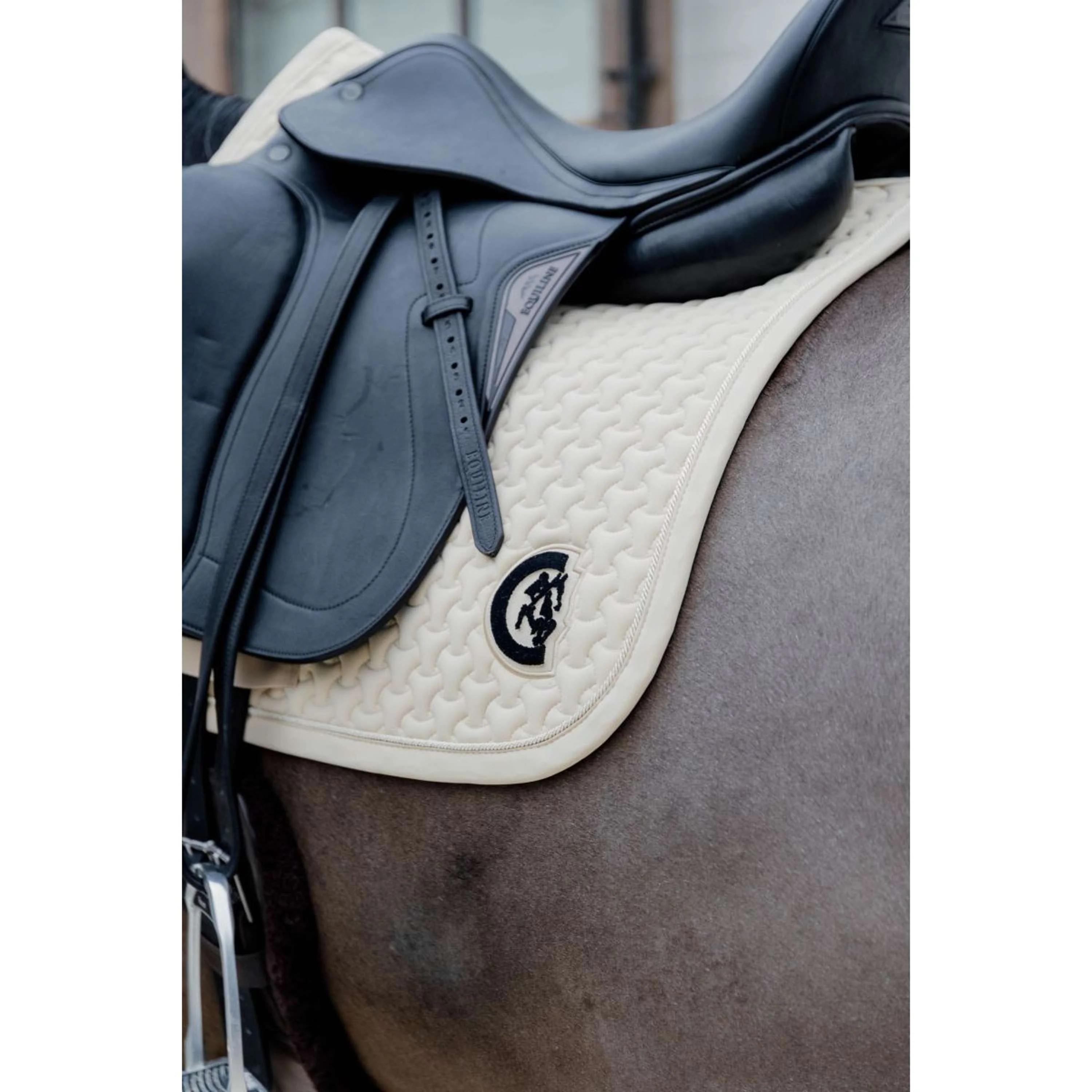 Kentucky Schabracke Plaited 3D Logo Dressur Beige - Image 5