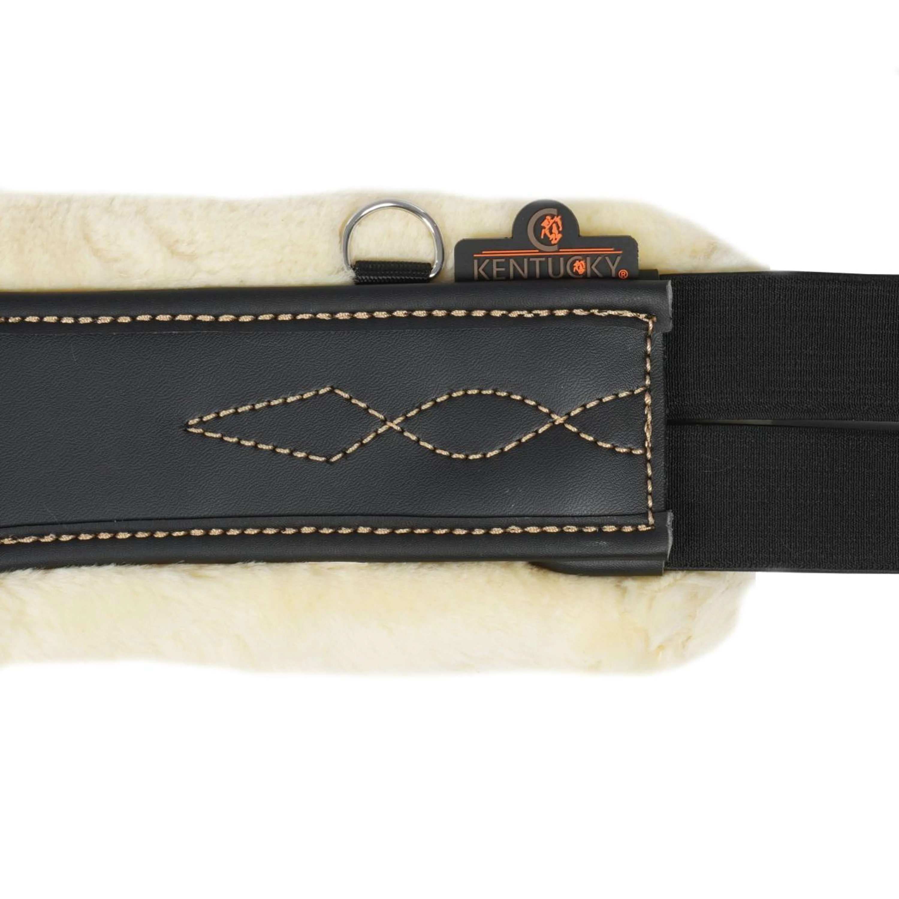 Kentucky Spring Sattelgurt Sheepskin Stud Schwarz - Image 6