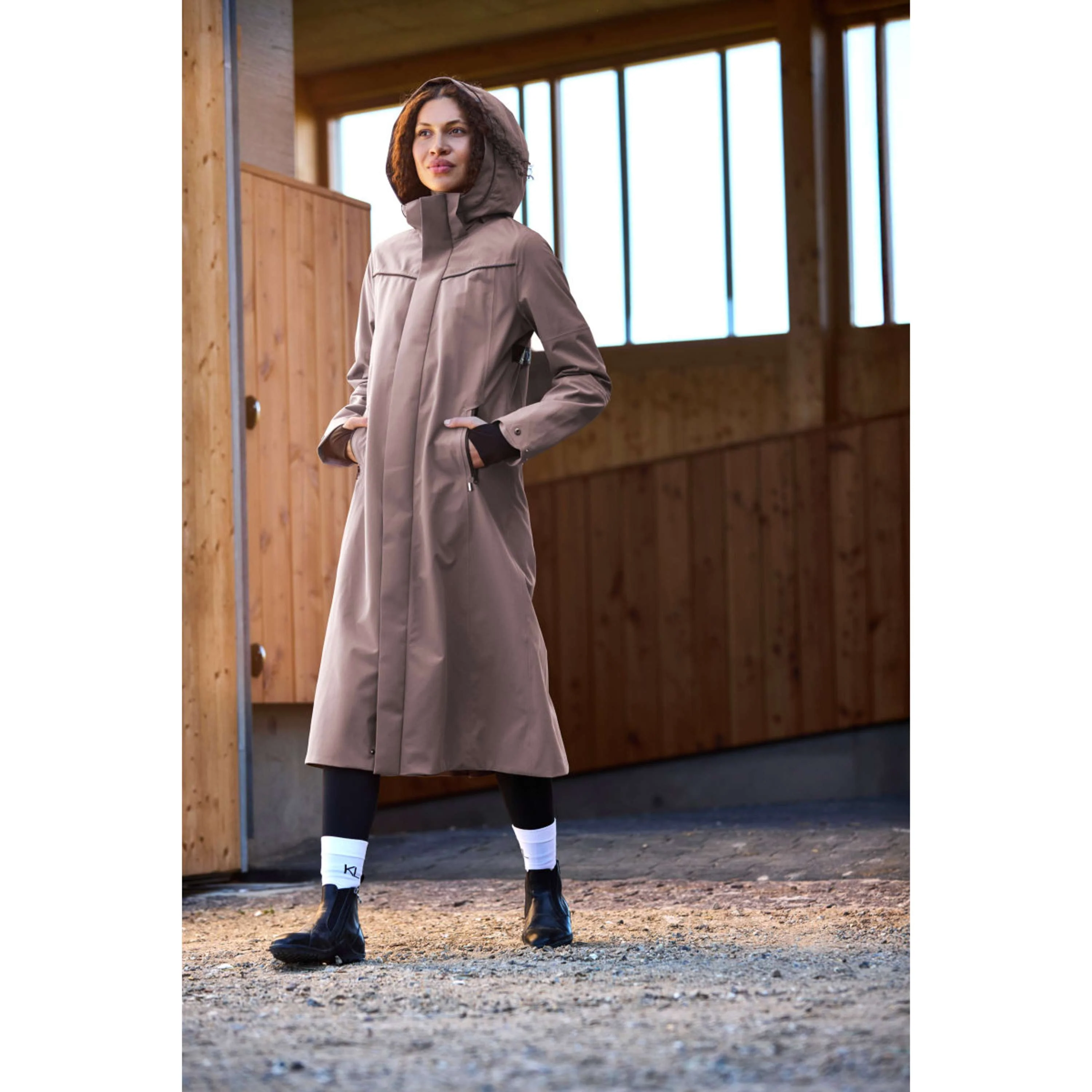 Kingsland Lange Jacke KLLucia Wasserdicht Brown Iron - Image 3