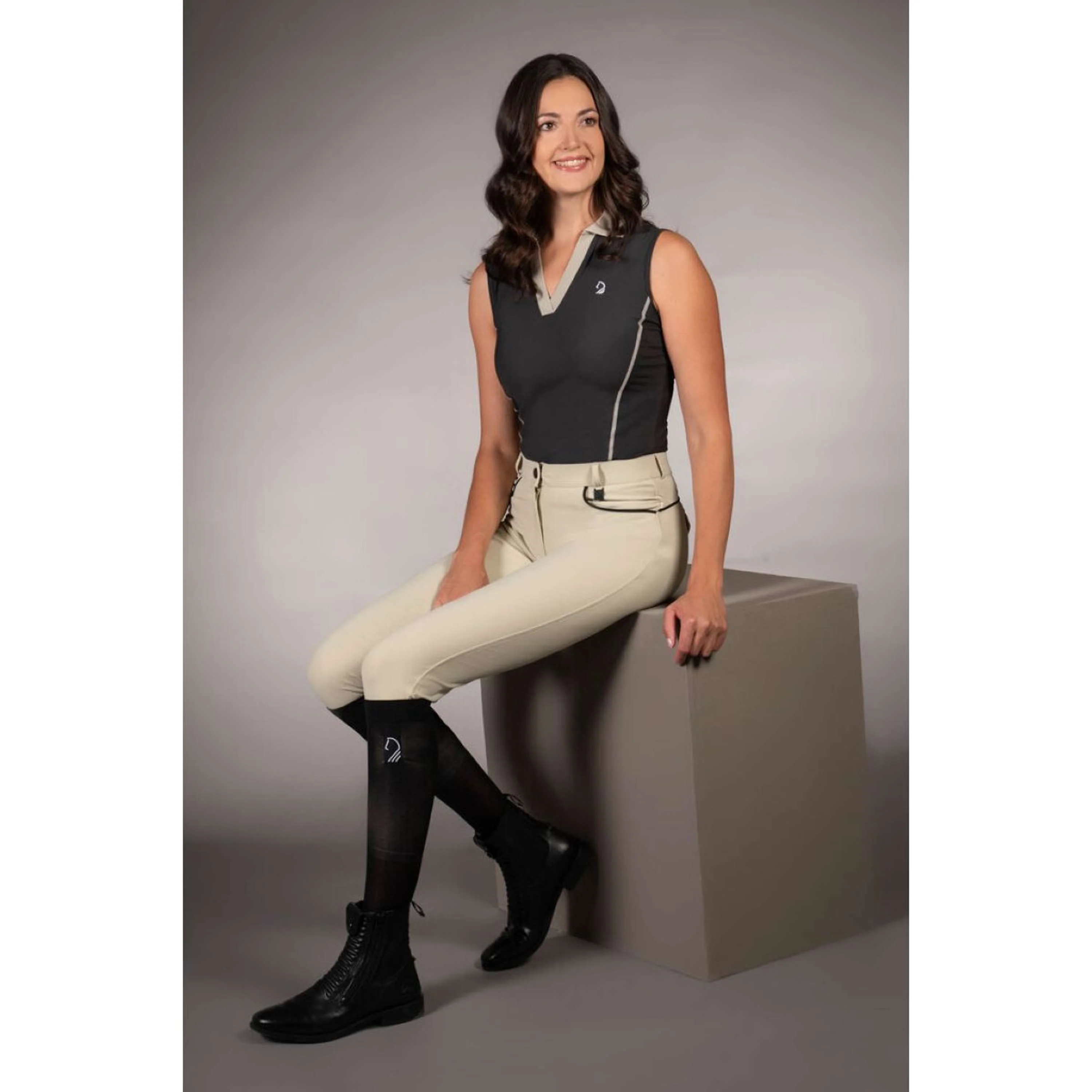 Lauria Garrelli Poloshirt Limone Ärmellos Schwarz - Image 6