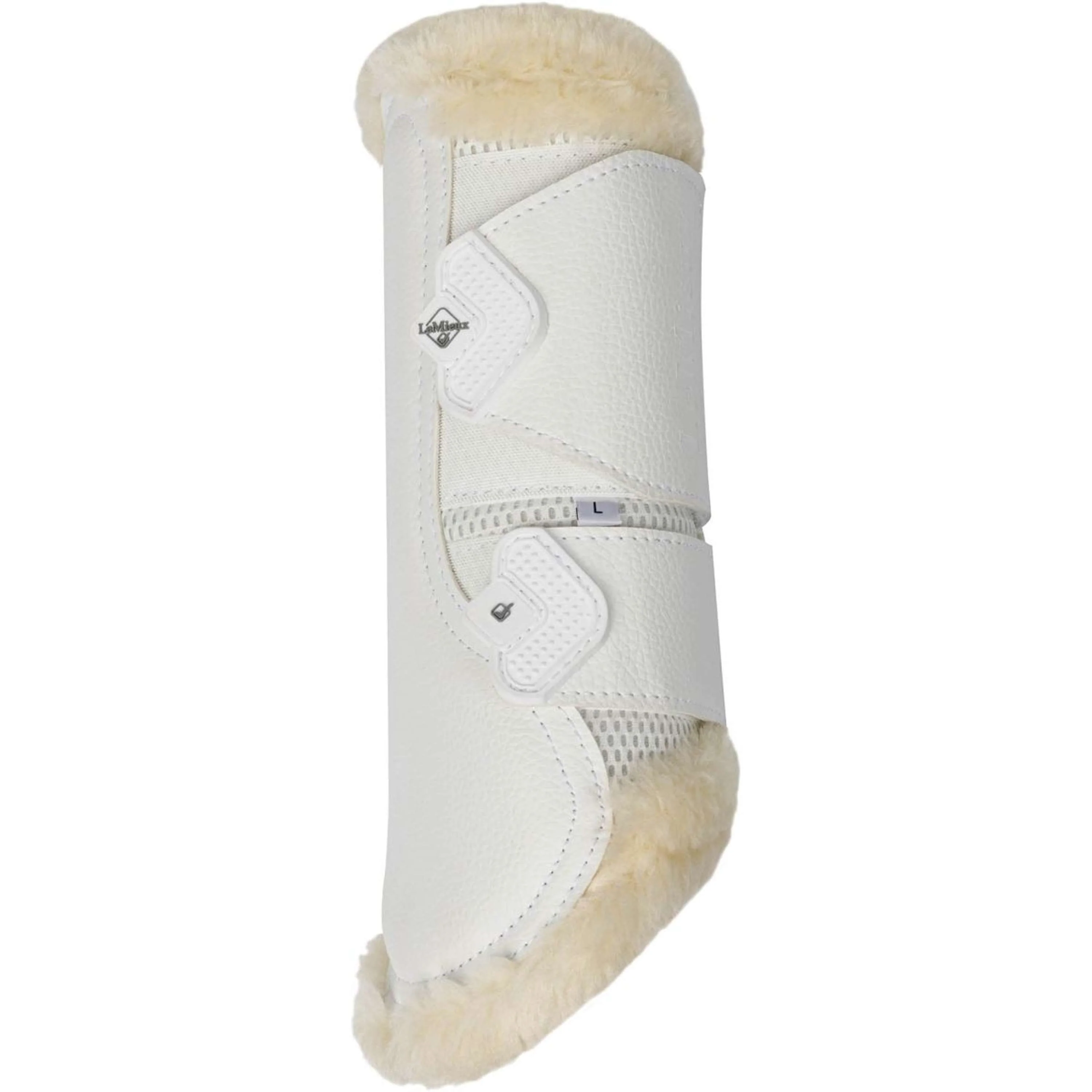 LeMieux Brushing Boots Fleece Edge Mesh Weiß/Naturell - Image 2