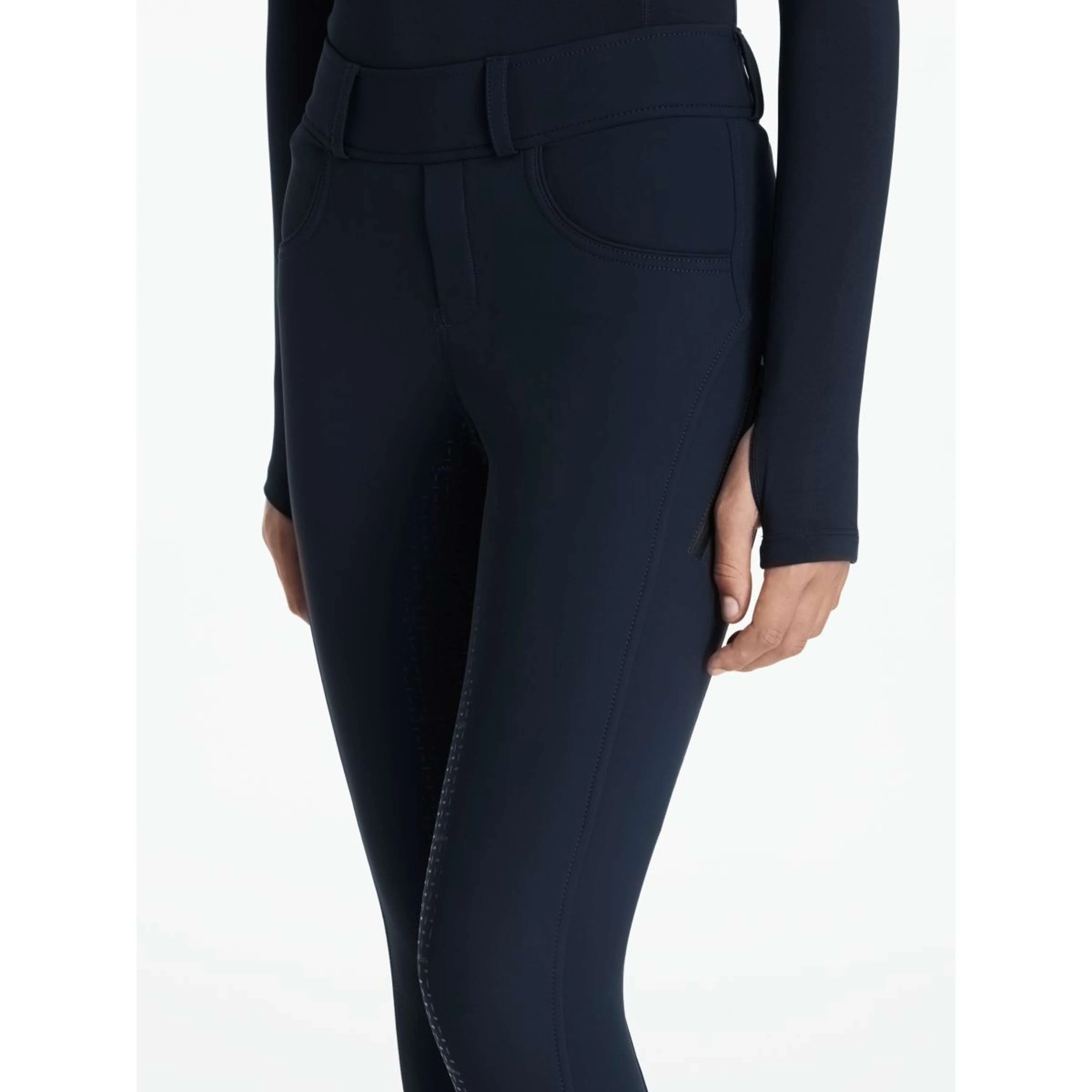 LeMieux Reitleggings Young Rider Ella Brushed Full Grip Navy - Image 3
