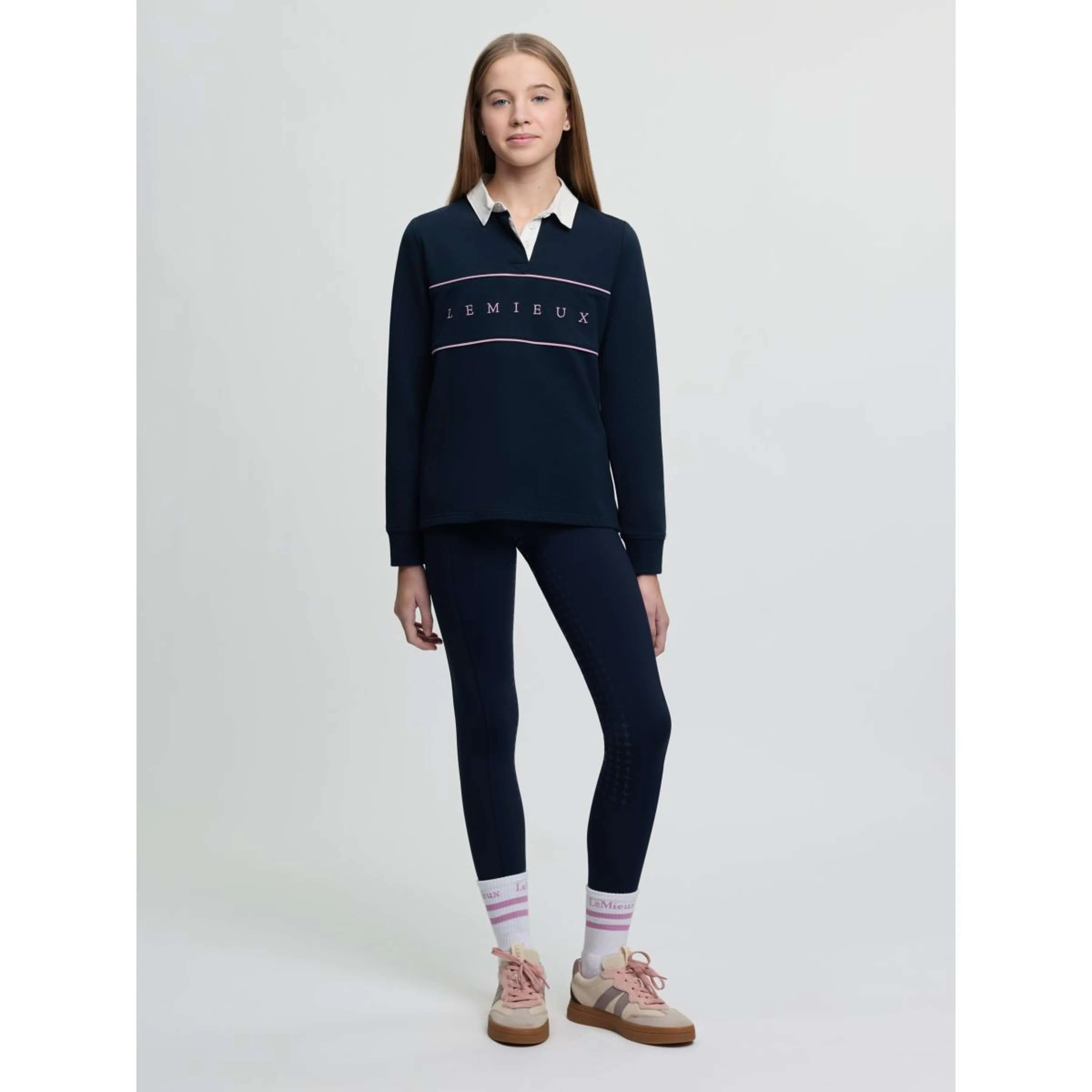 LeMieux Rugbyshirt Young Rider Riley Navy - Image 3