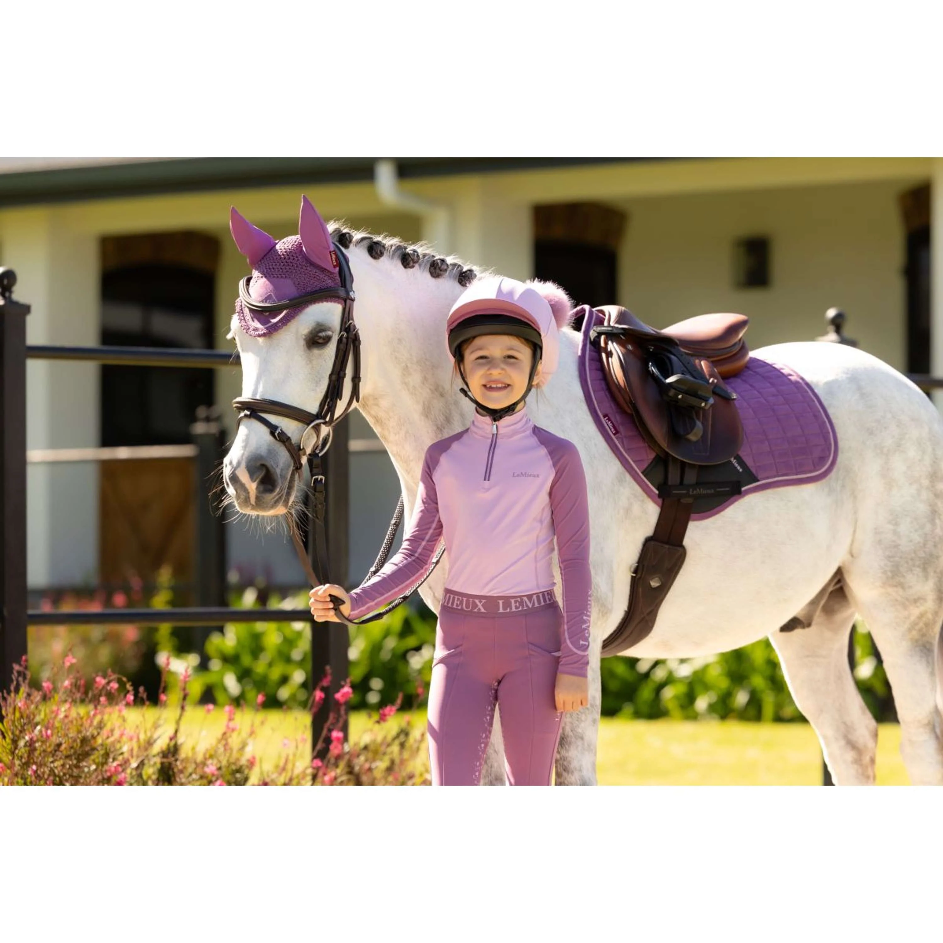 LeMieux Schabracke Mini Suede Close Contact Square Springen Mallow - Image 4
