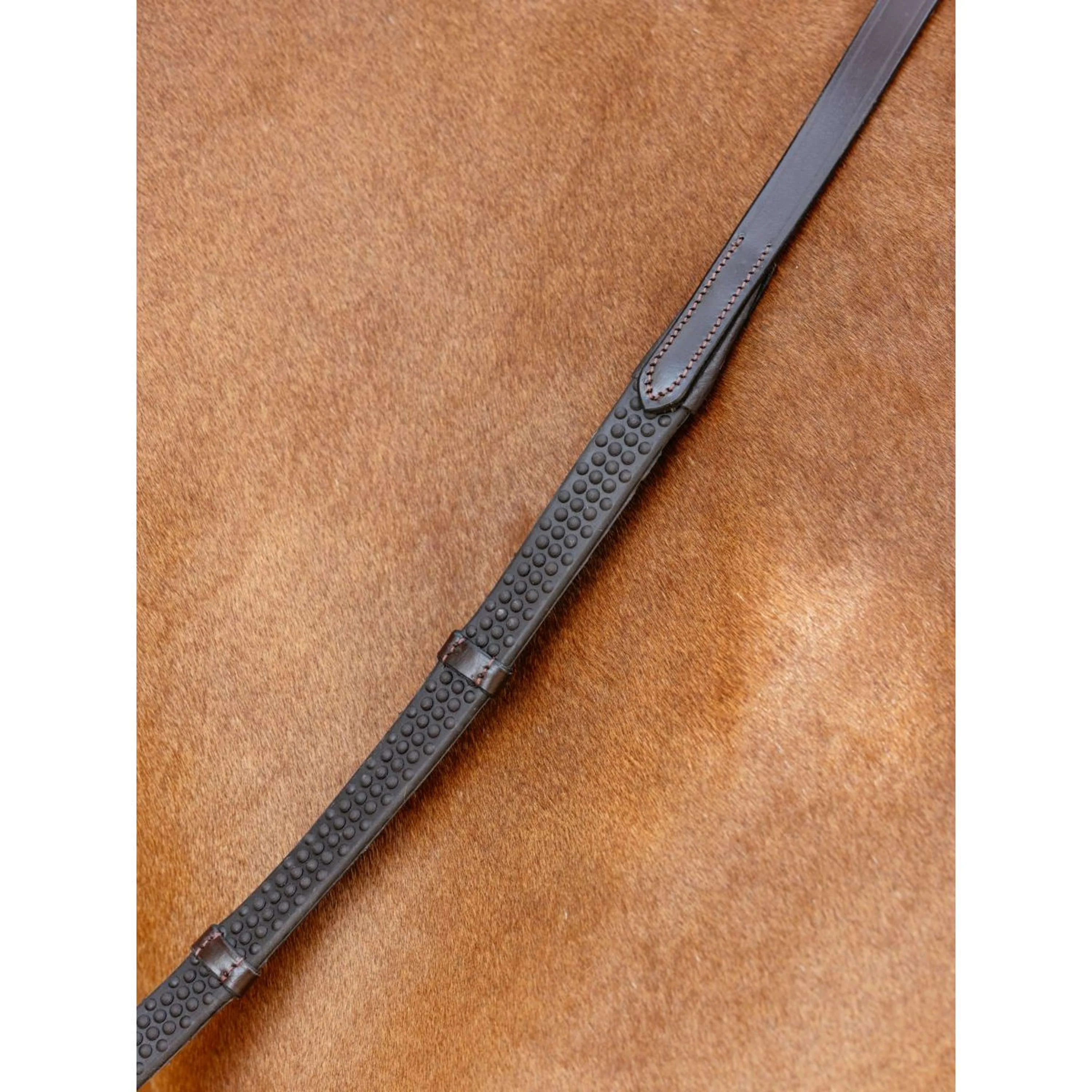 LeMieux Zügel Soft Rubber with Stoppers Havana/Silber - Image 2