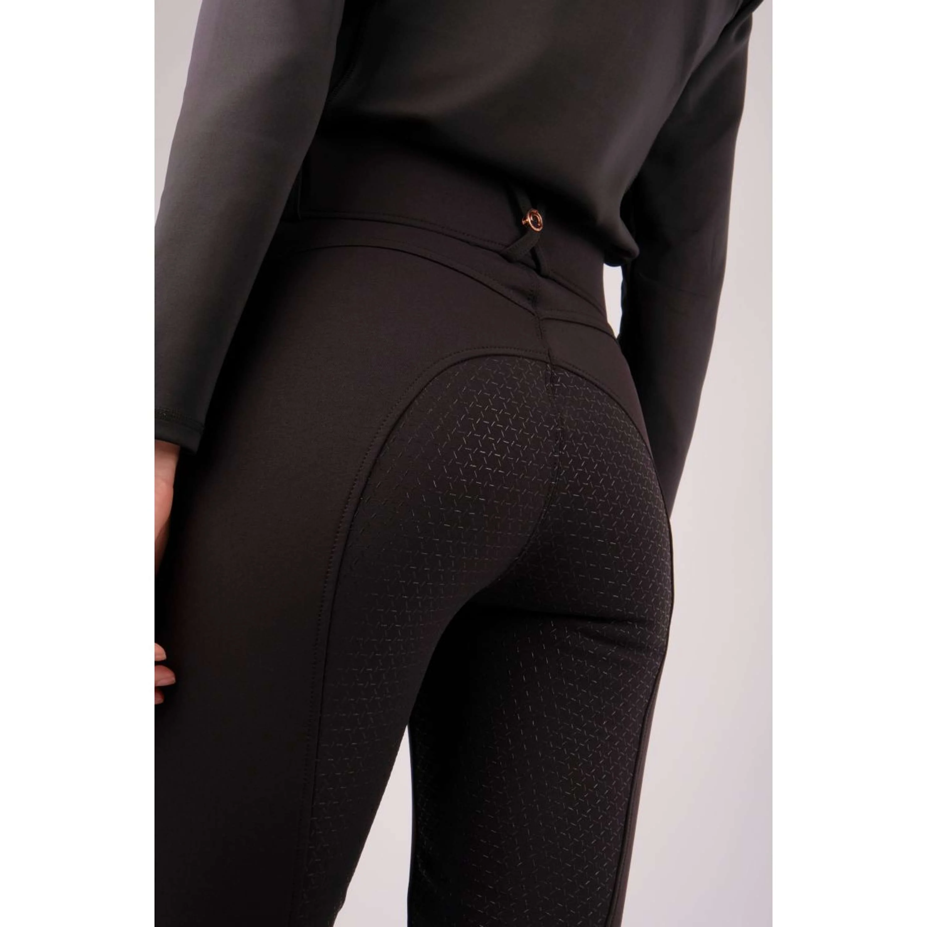 Montar Reithose Molly Rosegold Highwaist Full Grip Schwarz - Image 2