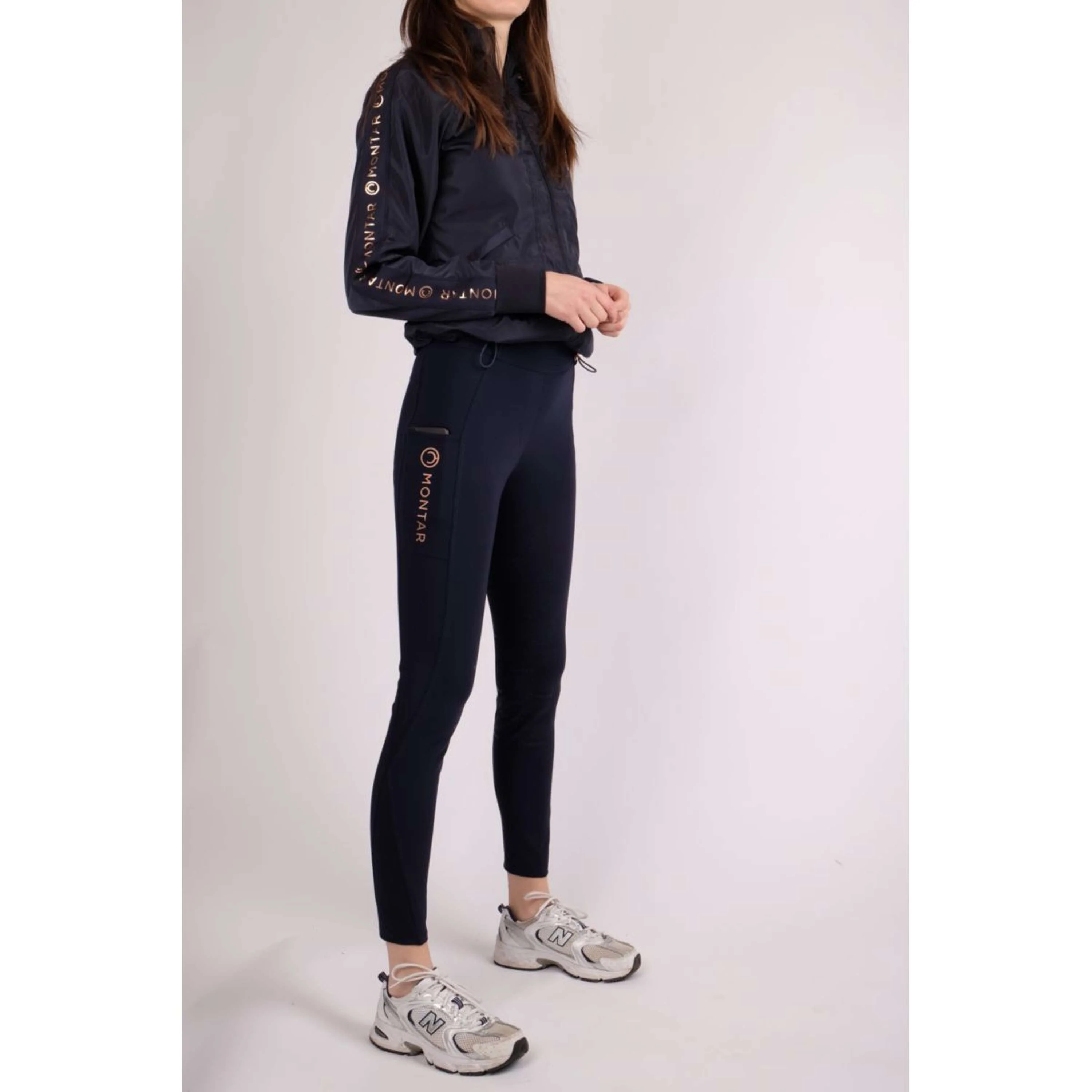 Montar Reitleggings Michelle Rosegold Logo Navy - Image 8