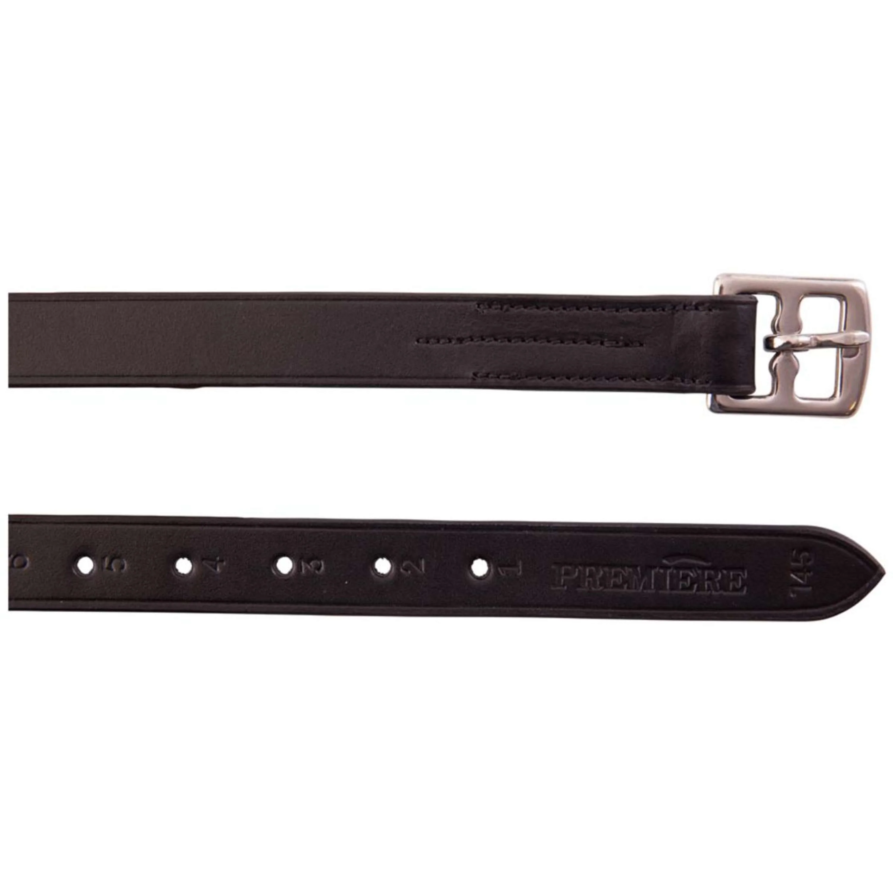 Premiere Steigbügelriemen Leder Edelstahl Schnallen Schwarz - Image 2