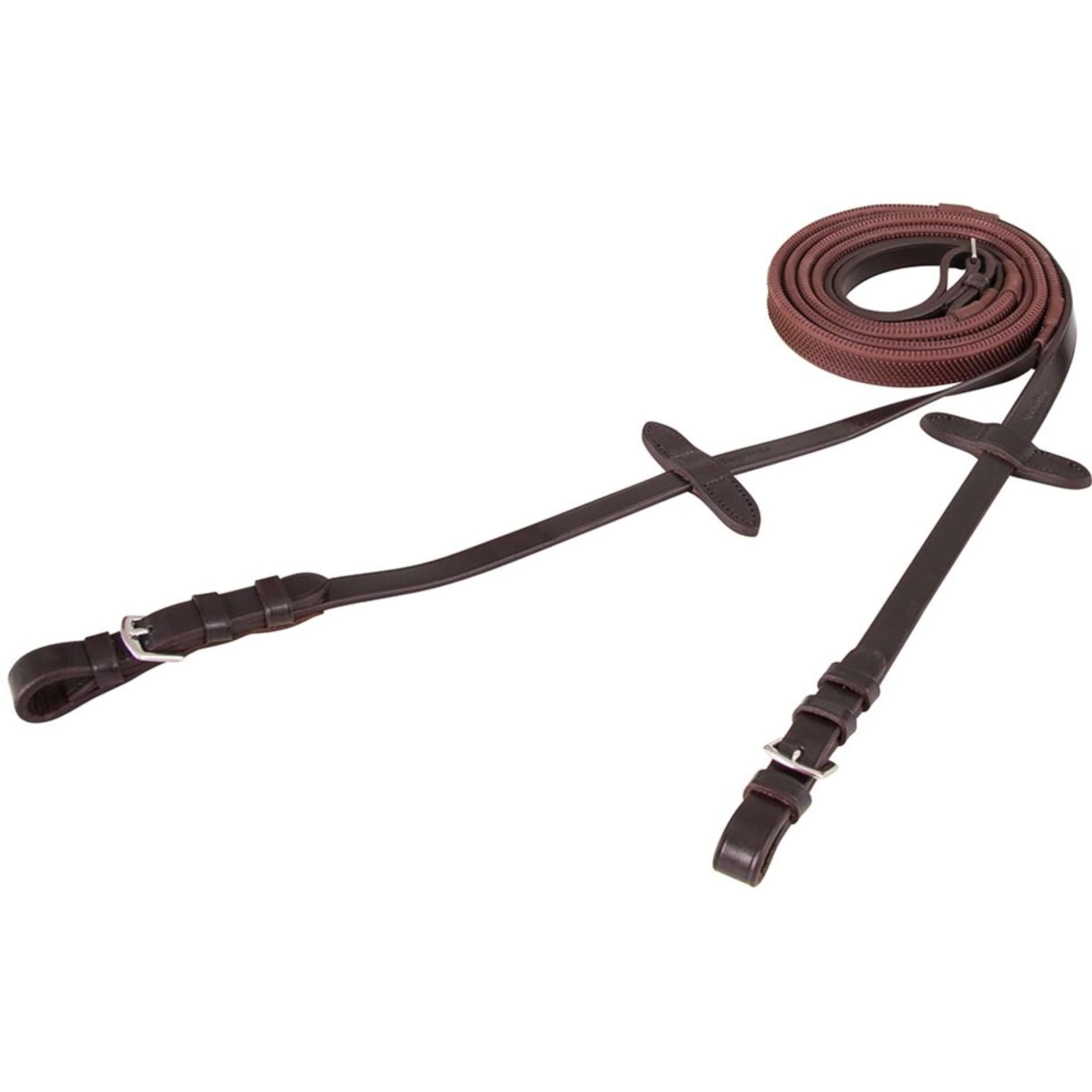 Premiere Zügel Gummi 16mm mit Schnallenverschluss Braun - Image 3