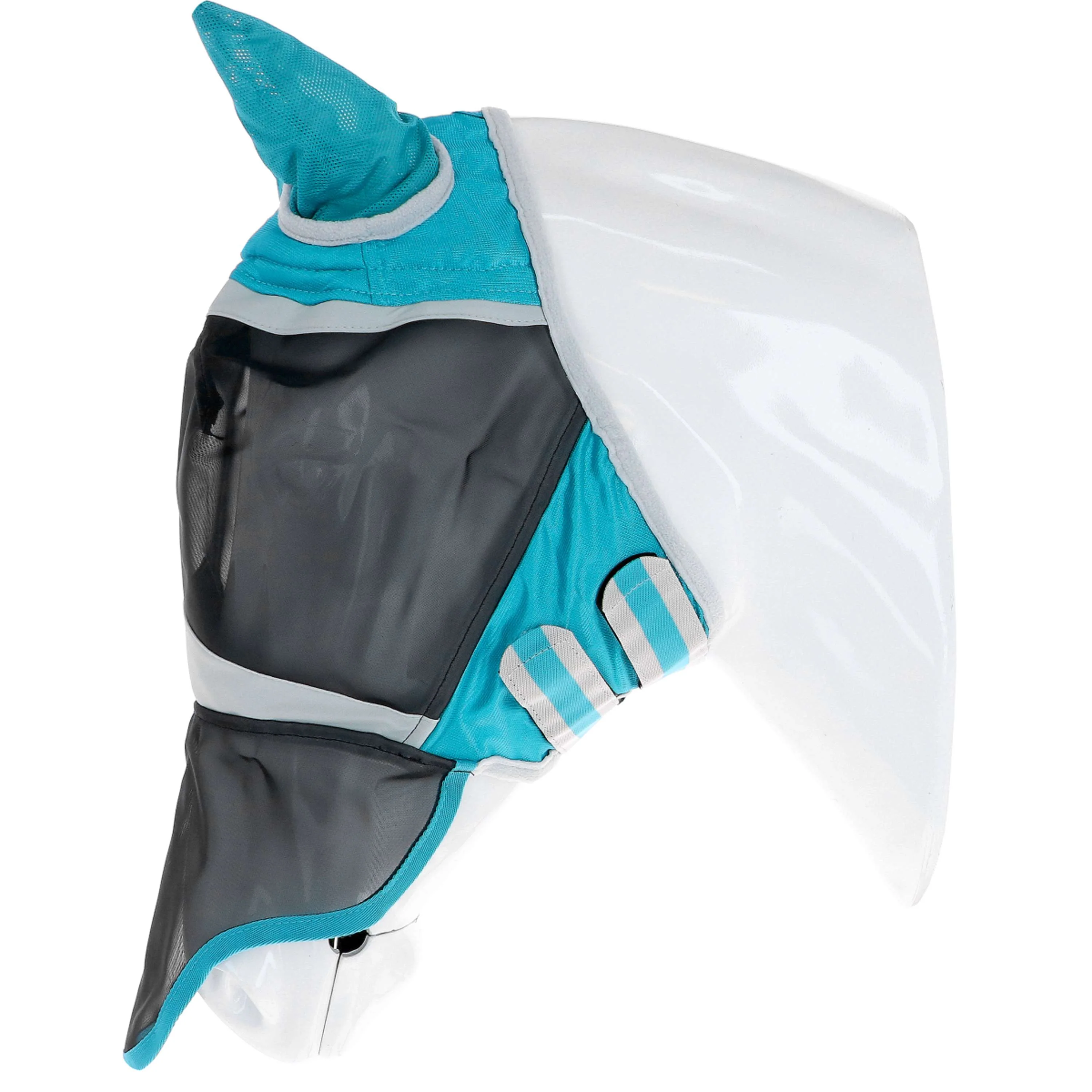 Shires Fliegenmaske mit Ohr und Nase Mesh Teal - Image 4
