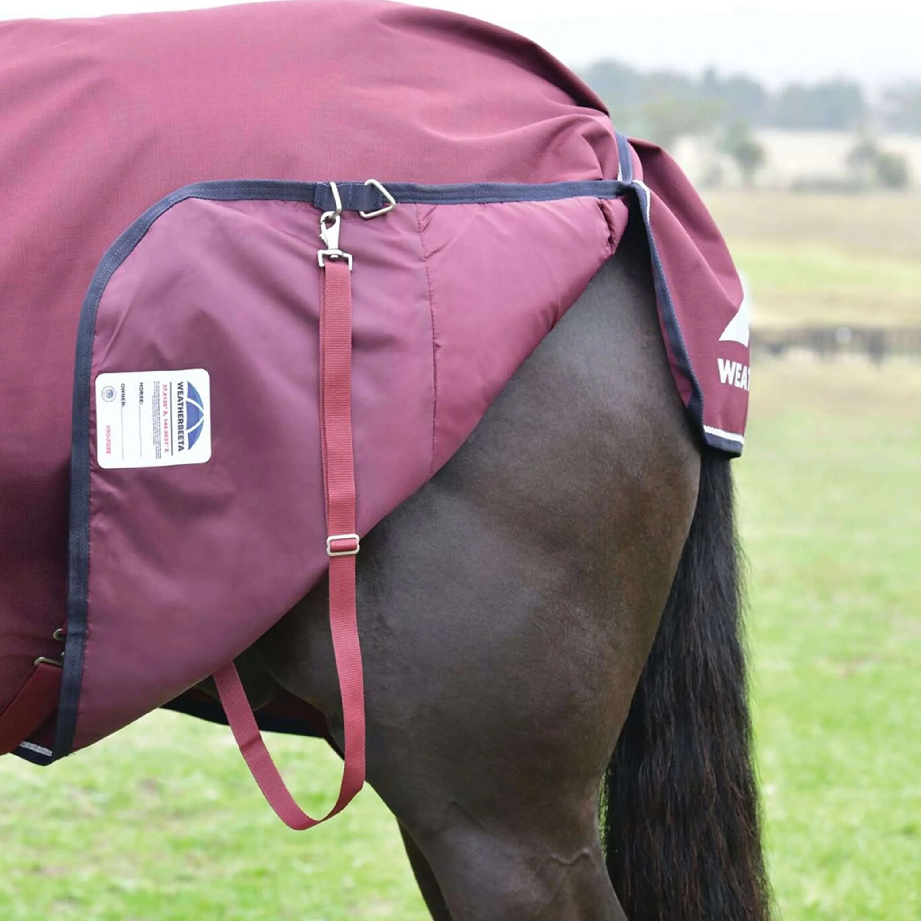 WeatherBeeta ComFiTec Essential Turnout Detach-A-Neck 50g Burgund/Navy - Image 10