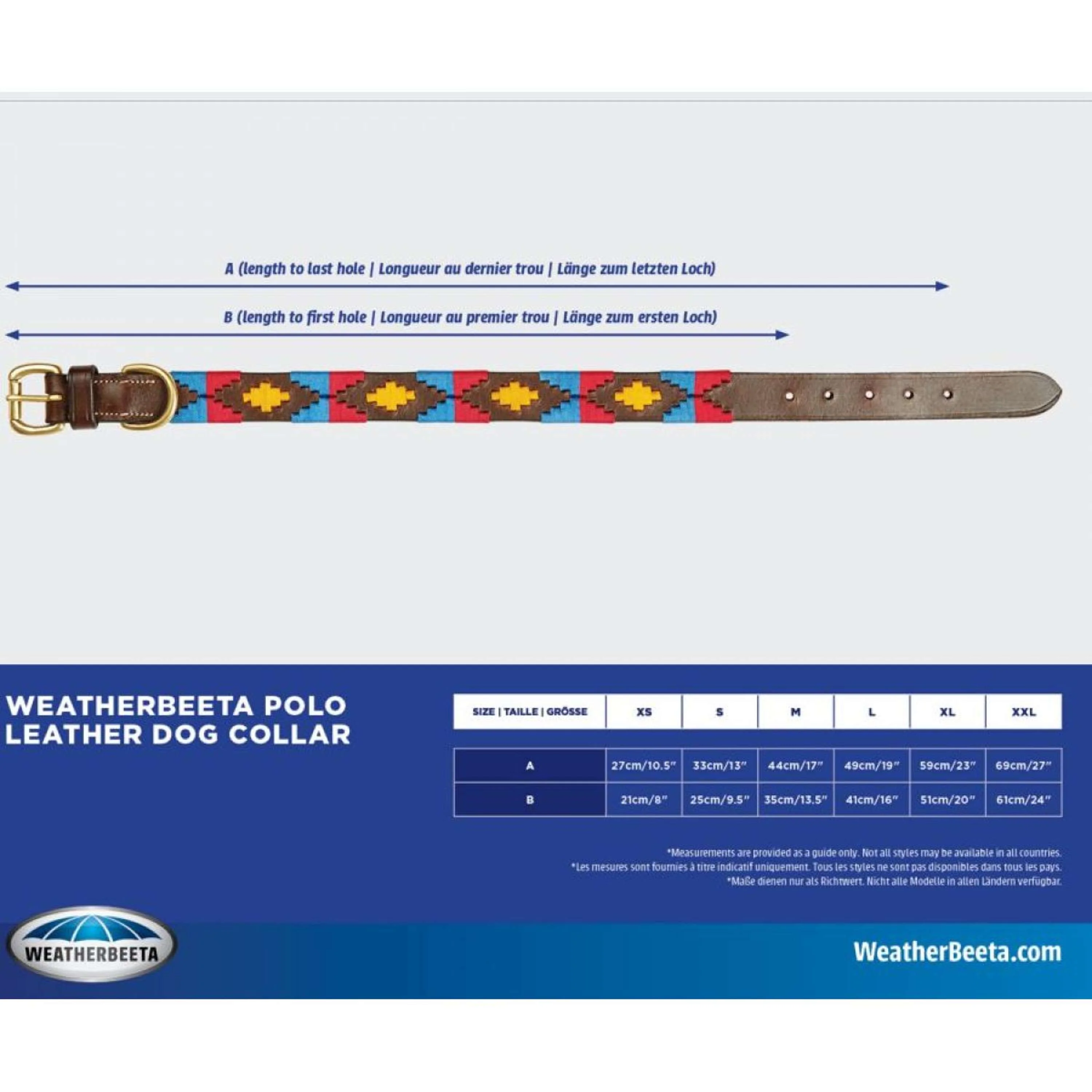 WeatherBeeta Halsband Polo Leder Cowdray/Brown/Pink/Blue/Yellow - Image 2