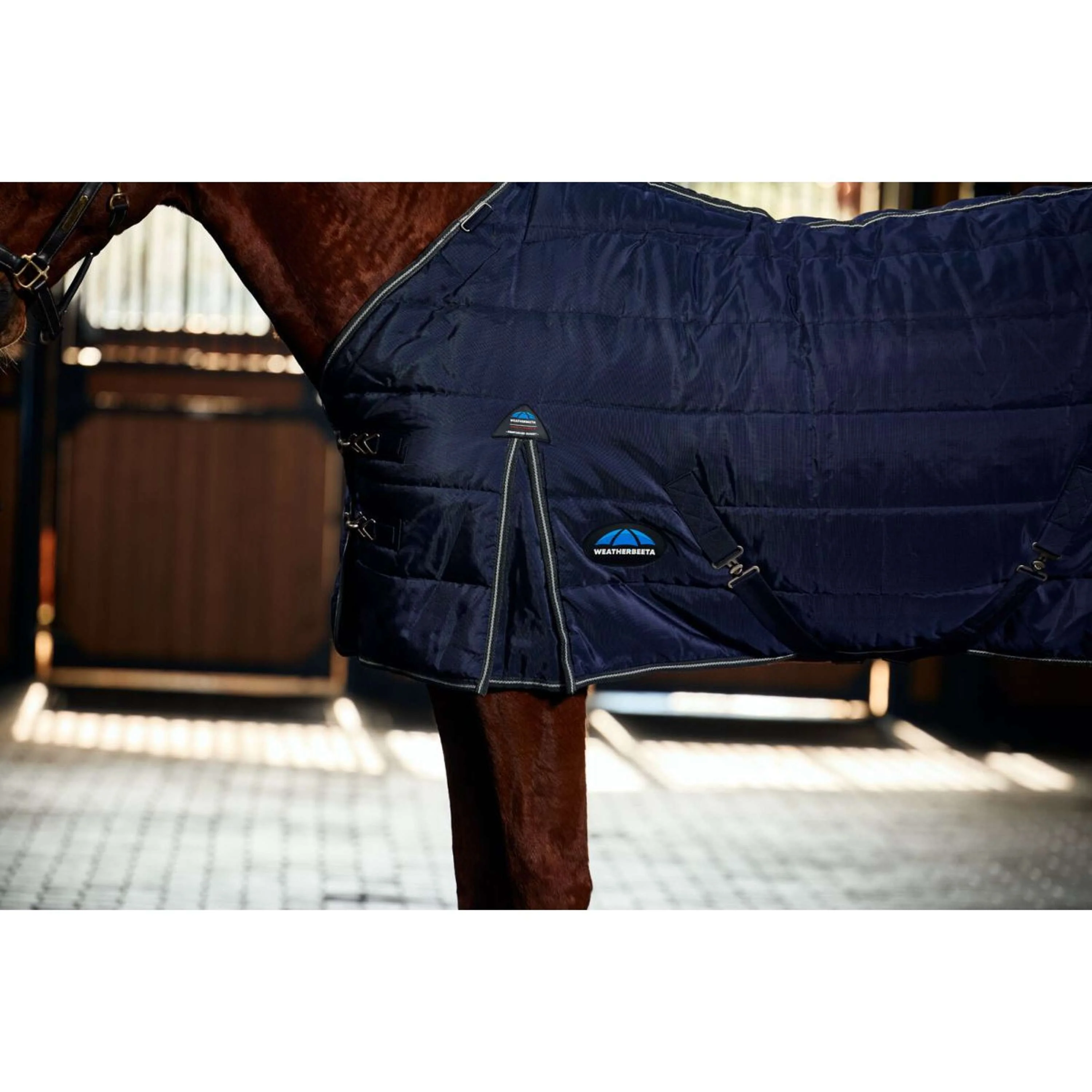 WeatherBeeta Stalldecke ComFiTec PP Channel Quilt Detach-A-Neck 220g Navy/Kohle - Image 6