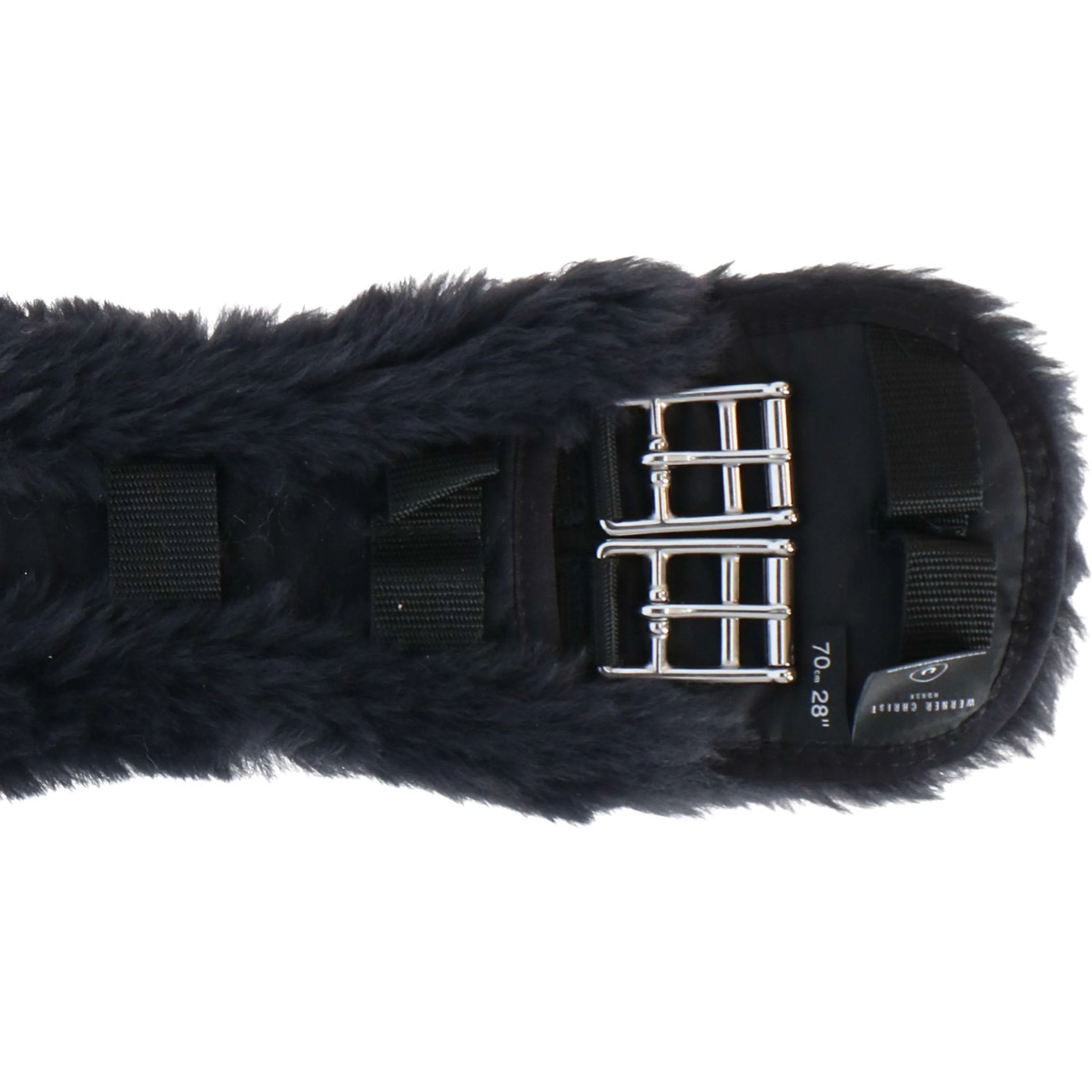 Werner Christ Dressurgurt Anatomic mit Fell Schwarz/Anthrazit - Image 5